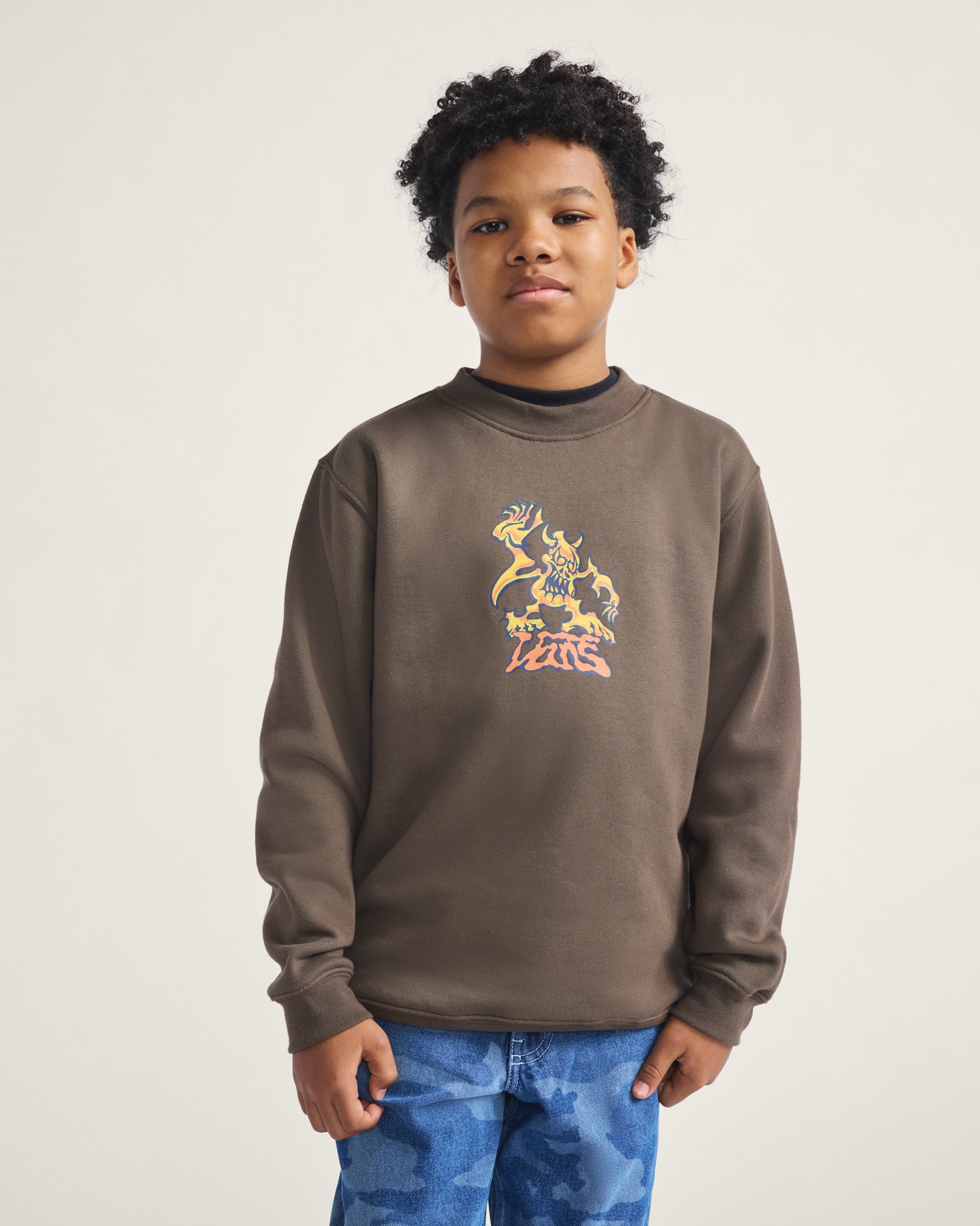 Kids Goblin Step Crew Sweatshirt VANS Coal Brown ALT1