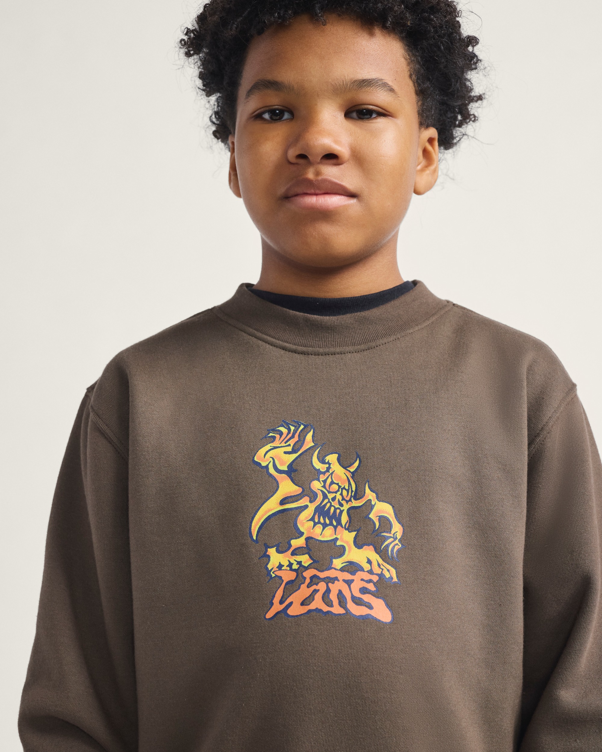 Kids Goblin Step Crew Sweatshirt VANS Coal Brown ALT4