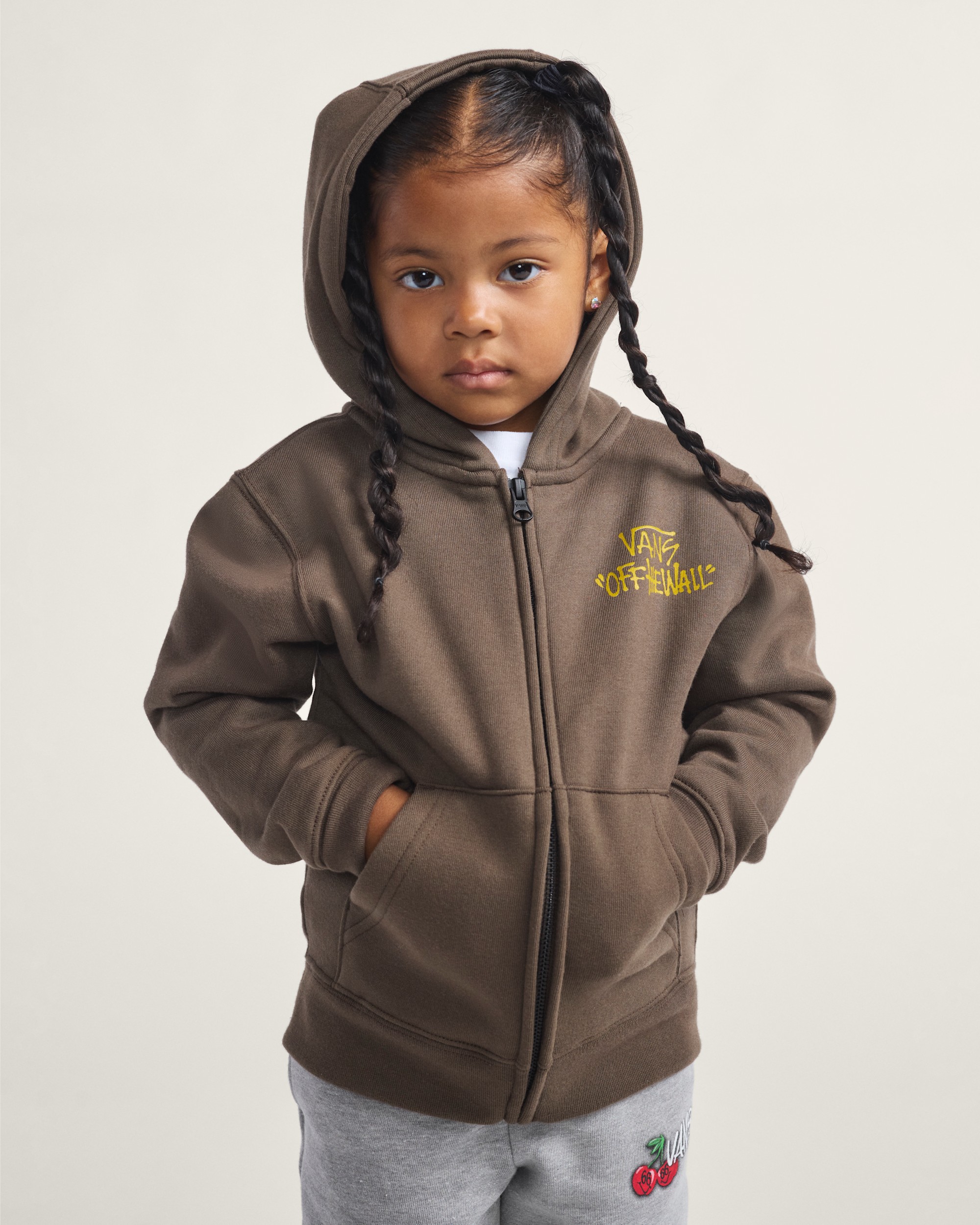 Little Kids Stomper Zip Hoodie VANS Coal Brown ALT3