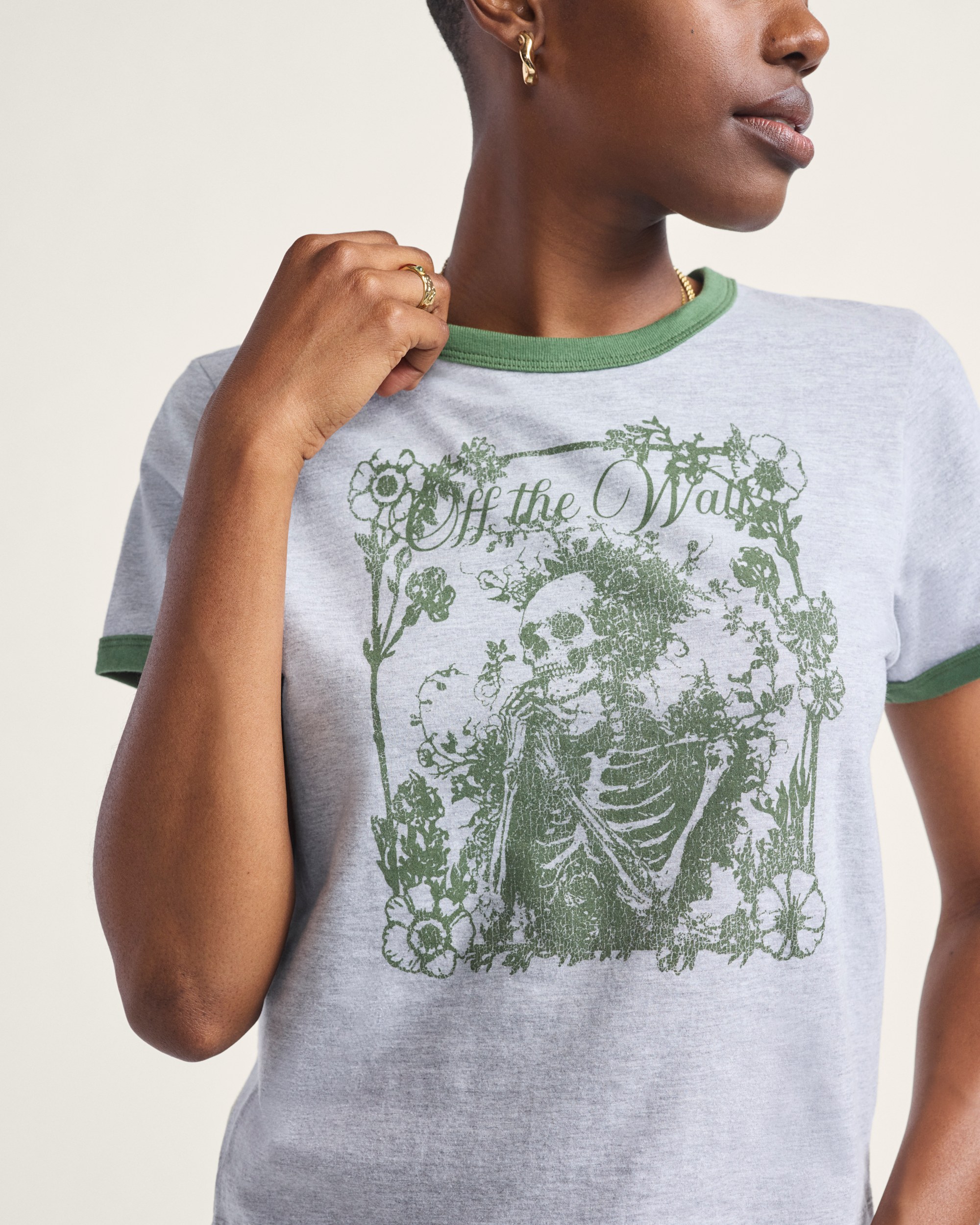 Have To Dream Ringer TShirt VANS Heather Grey ALT3