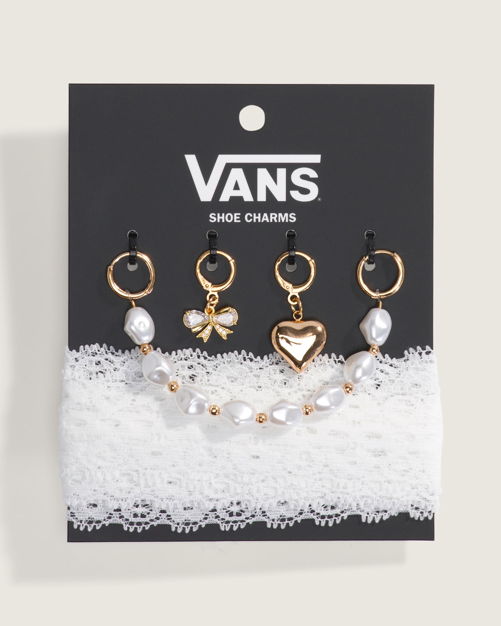 Vans Waffle Shop Pearl and Lace Shoe Charm Set VANS White HERO