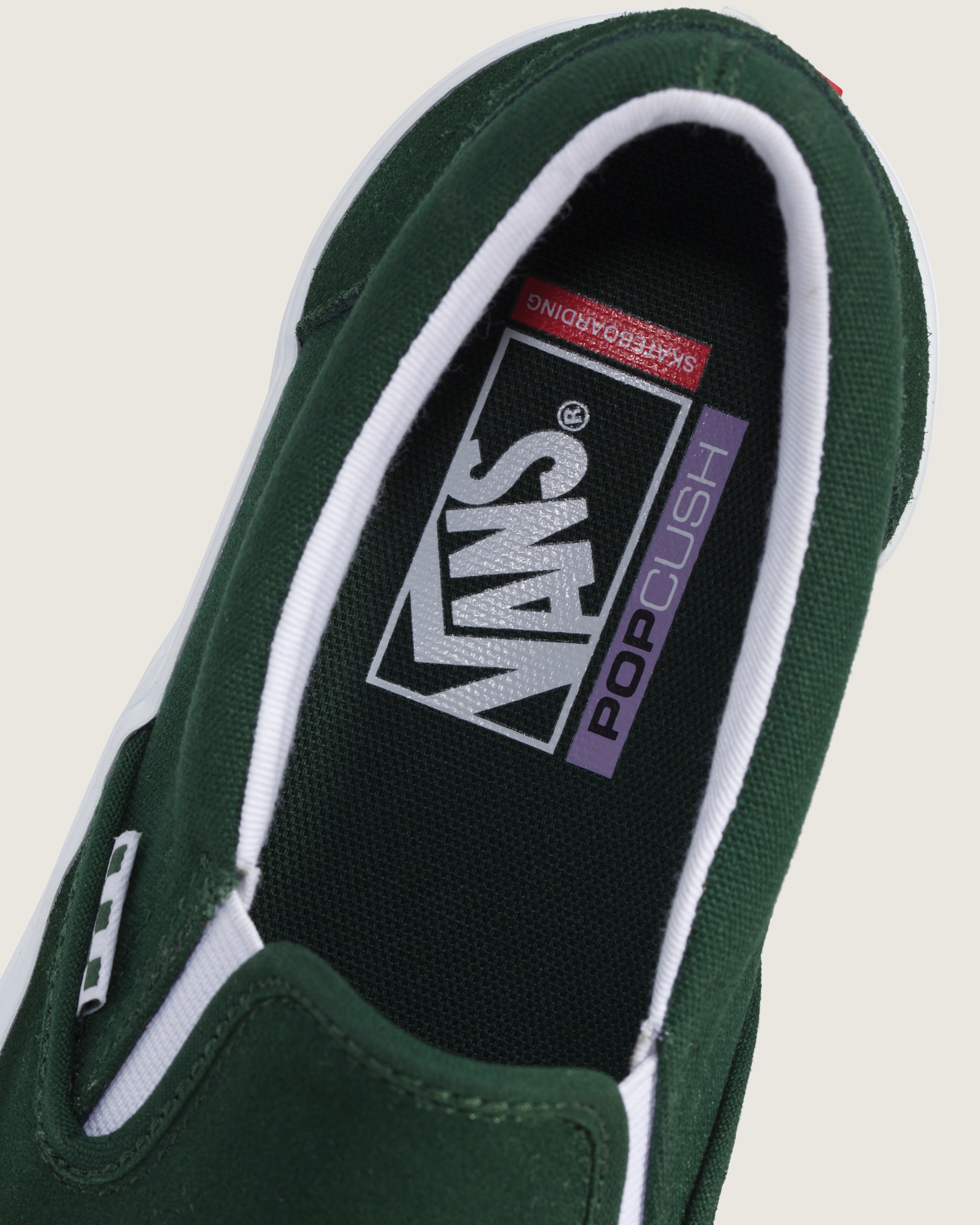 Skate SlipOn Shoe VANS Green  White ALT4