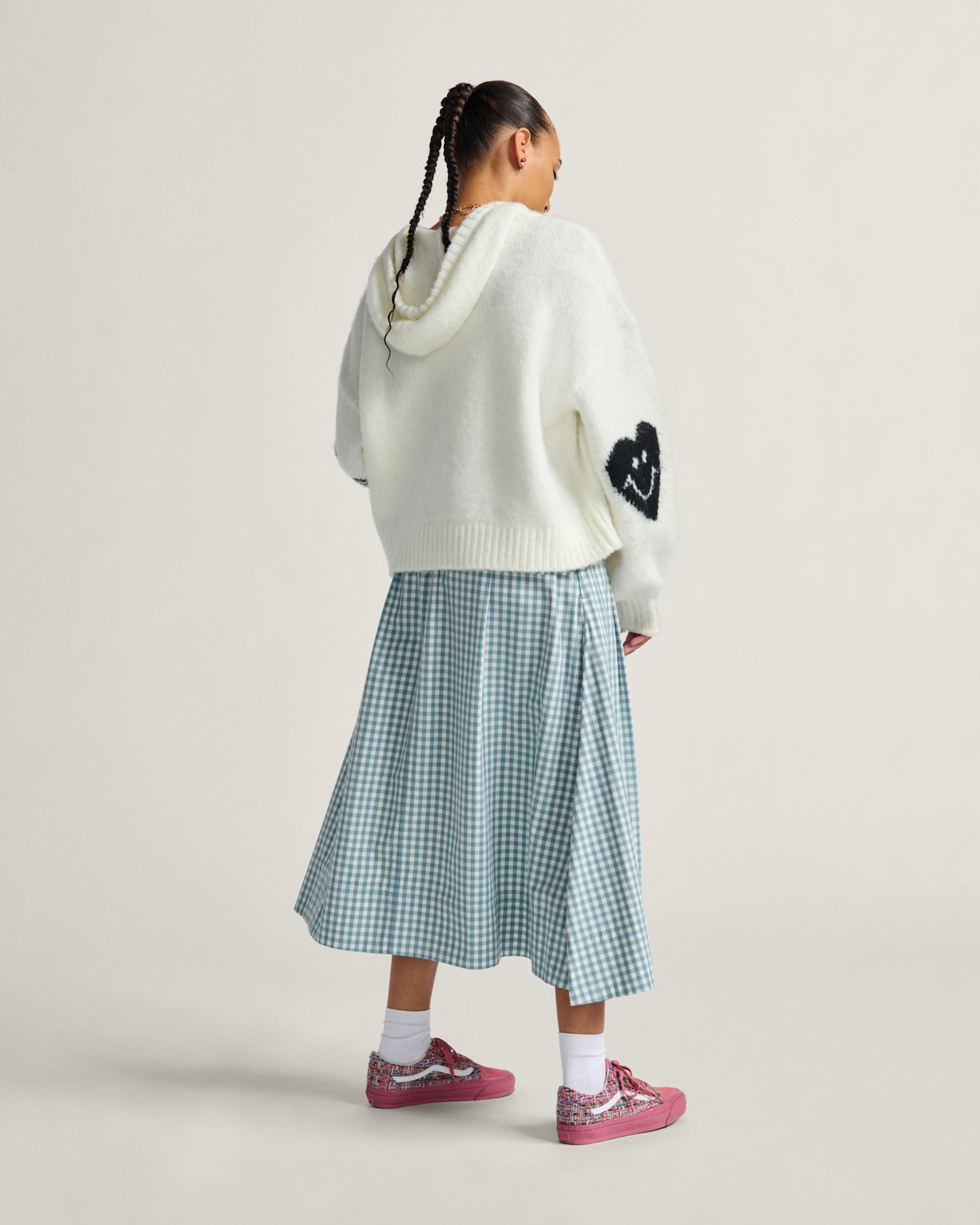 Francesca Full Plaid Skirt VANS Blue  White ALT3