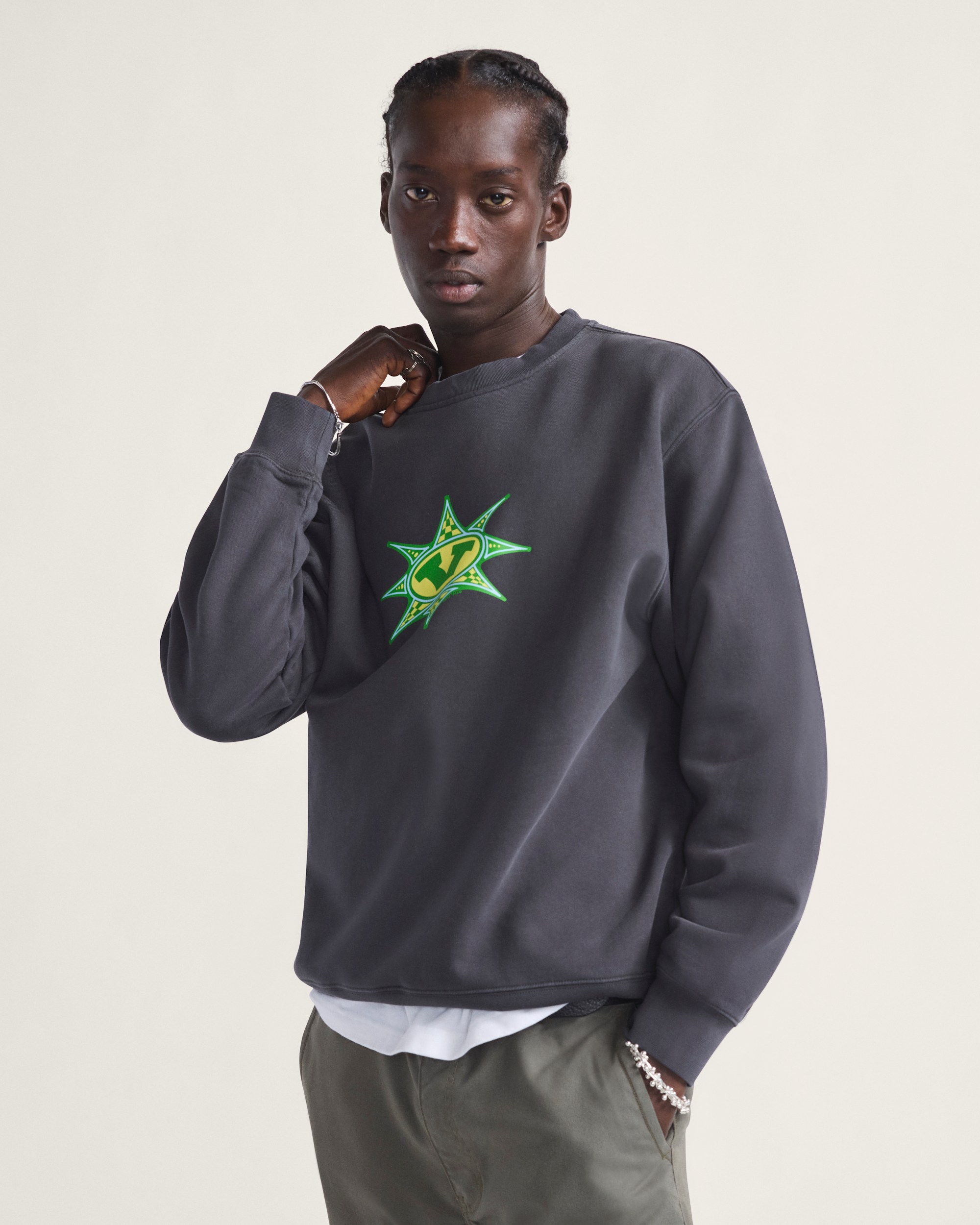 Star Checker Crew Sweatshirt VANS Black ALT1