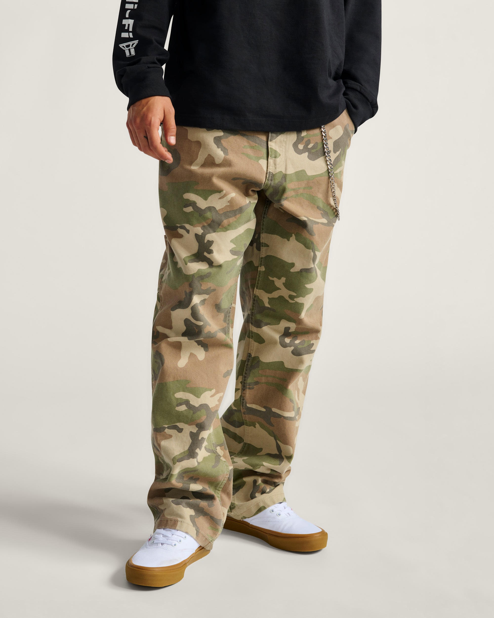 Drill Chore Carpenter Loose Denim Pants VANS Vintage Camo Black ALT1