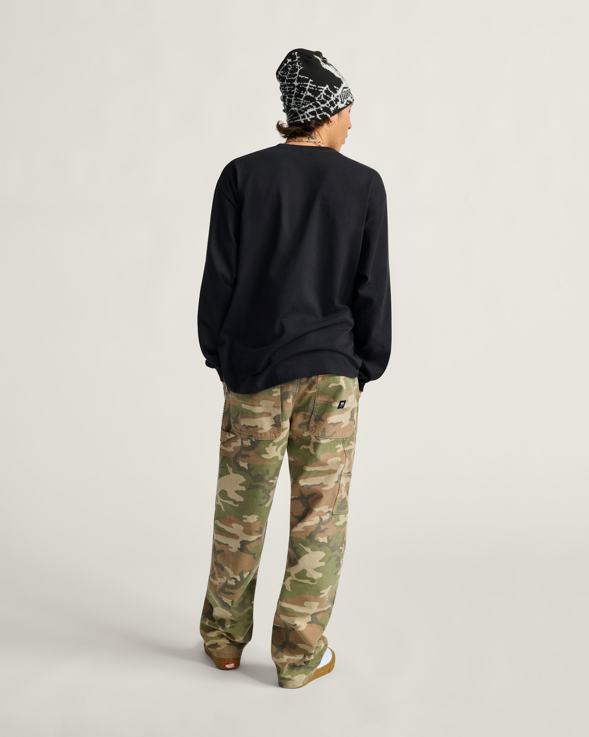 Drill Chore Carpenter Loose Denim Pants VANS Vintage Camo Black ALT3