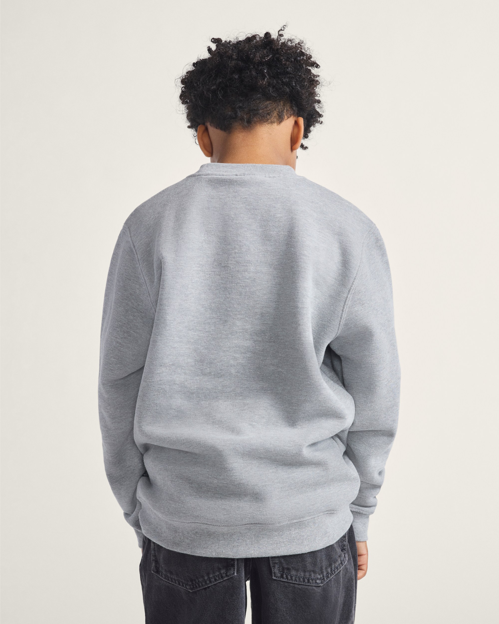 Kids Star Checker Crew Sweatshirt VANS Cement Heather Grey ALT2