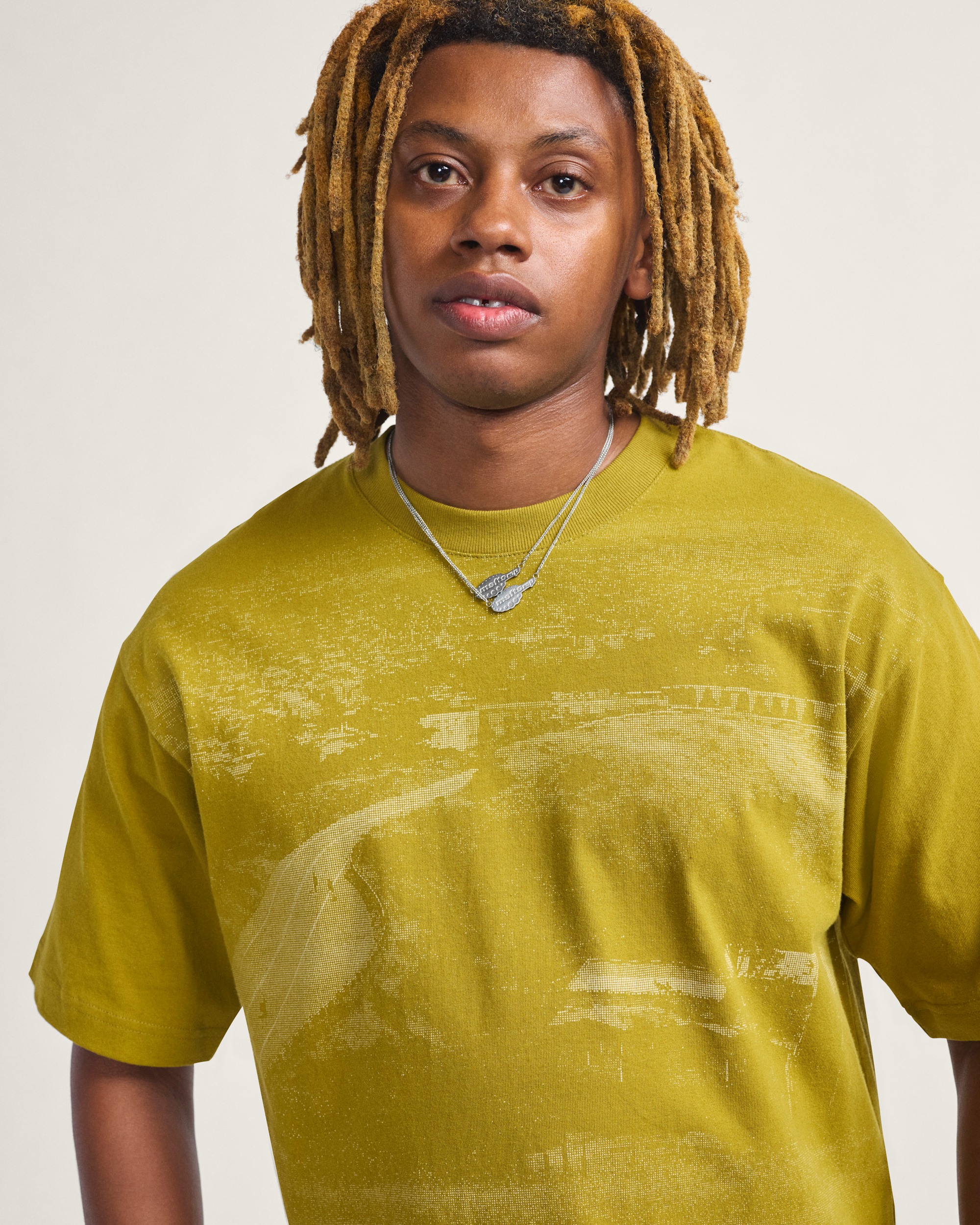 Skate Hillz Bomb Short TShirt by Atiba Jefferson VANS Atiba Burnt Gold Yellow ALT3