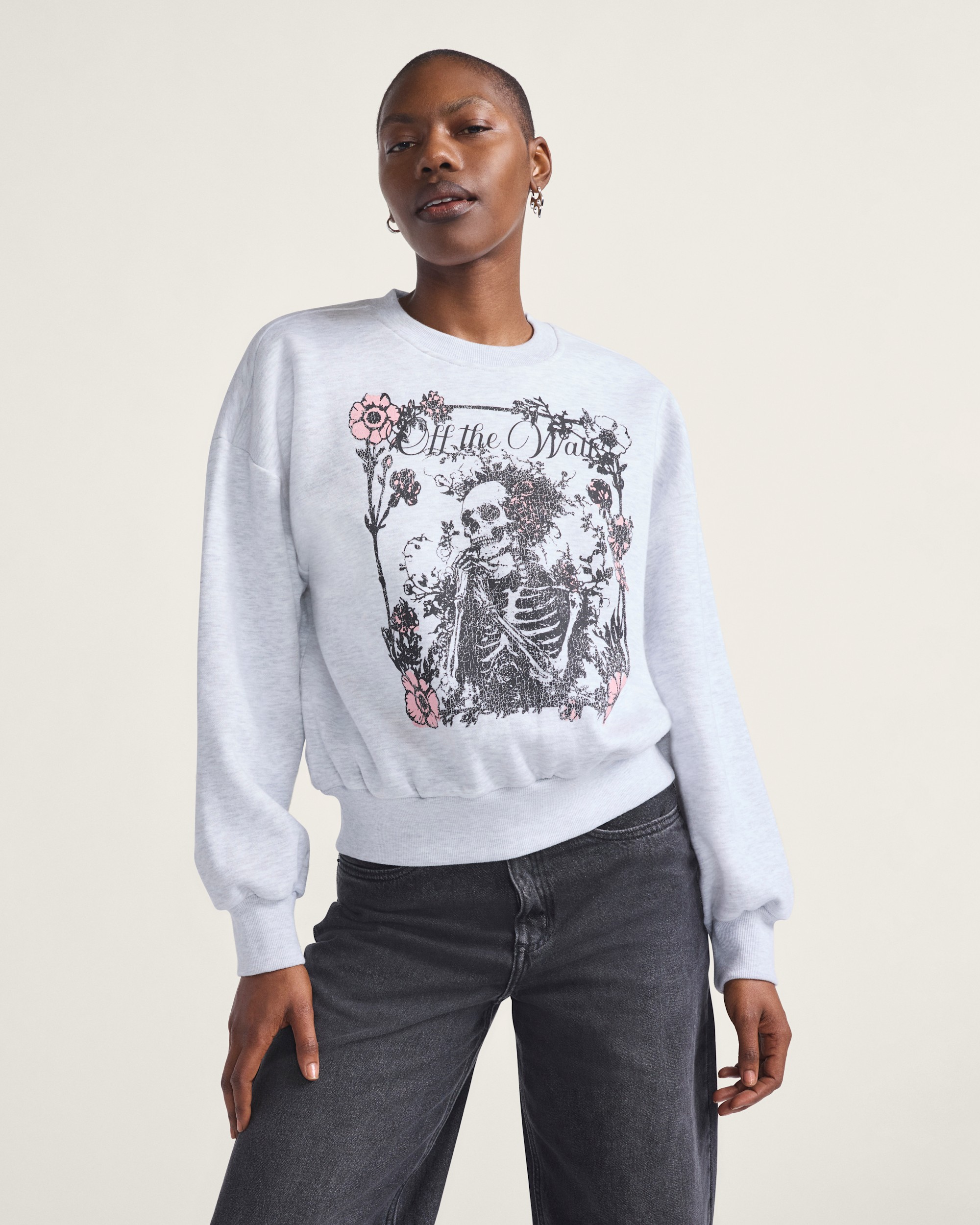 Have To Dream Retro Crew Sweatshirt VANS Heather White ALT1