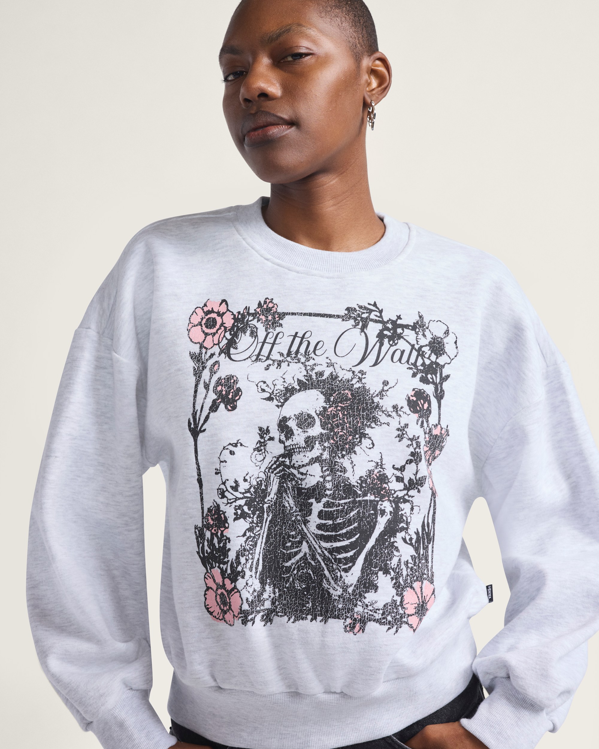 Have To Dream Retro Crew Sweatshirt VANS Heather White ALT3