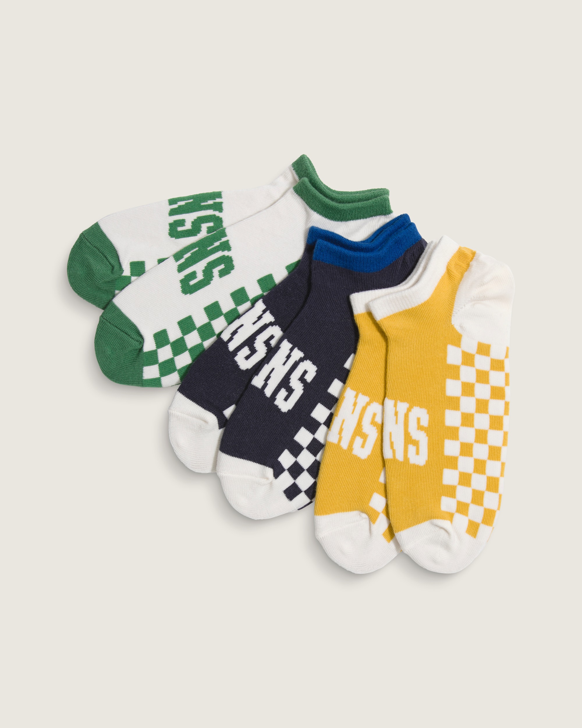 Vans Checkerboard Kick Socks VANS Fairway Green  Yellow  Black HERO