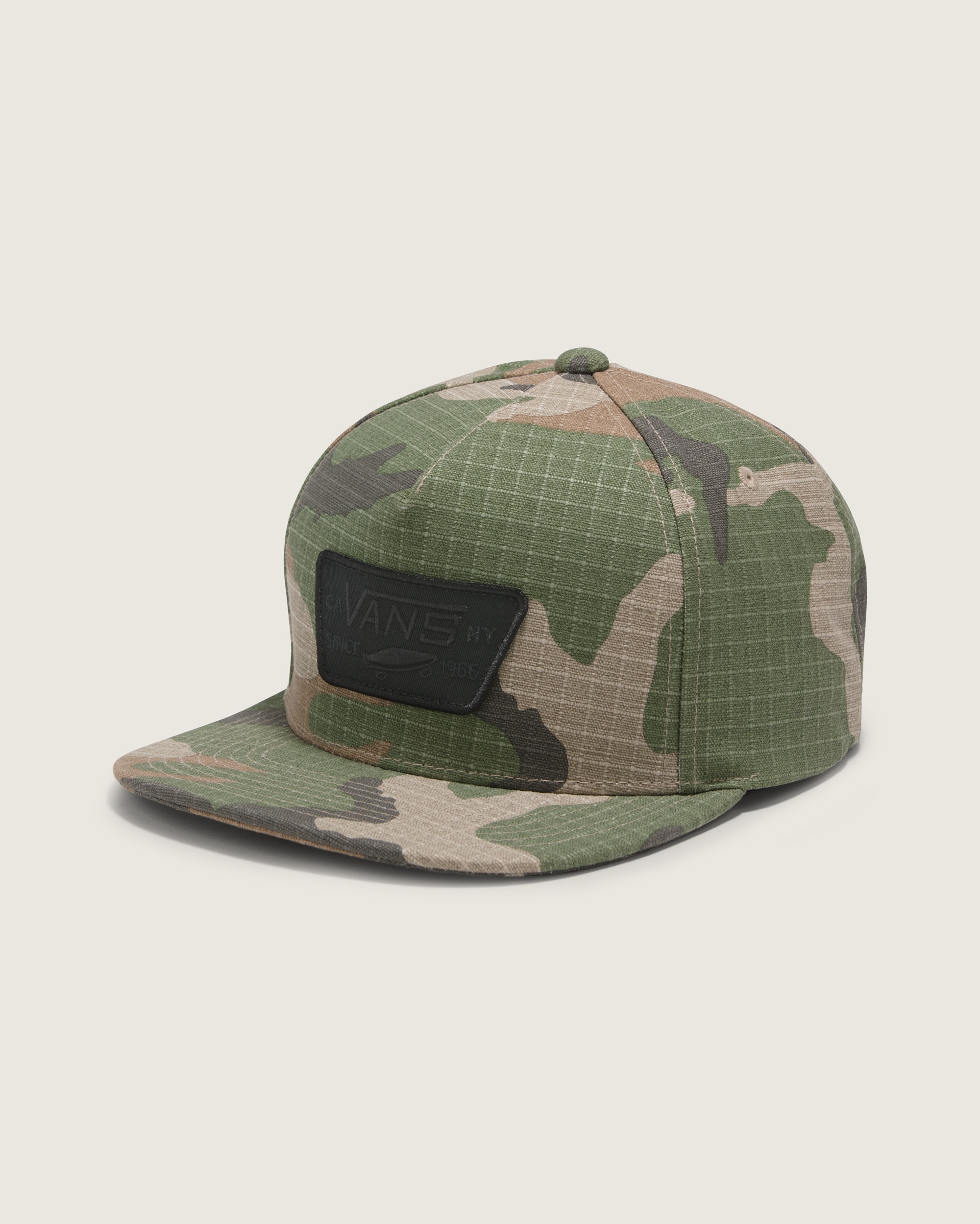 Full Patch Snapback Hat VANS Vintage Camo Brown  Green HERO