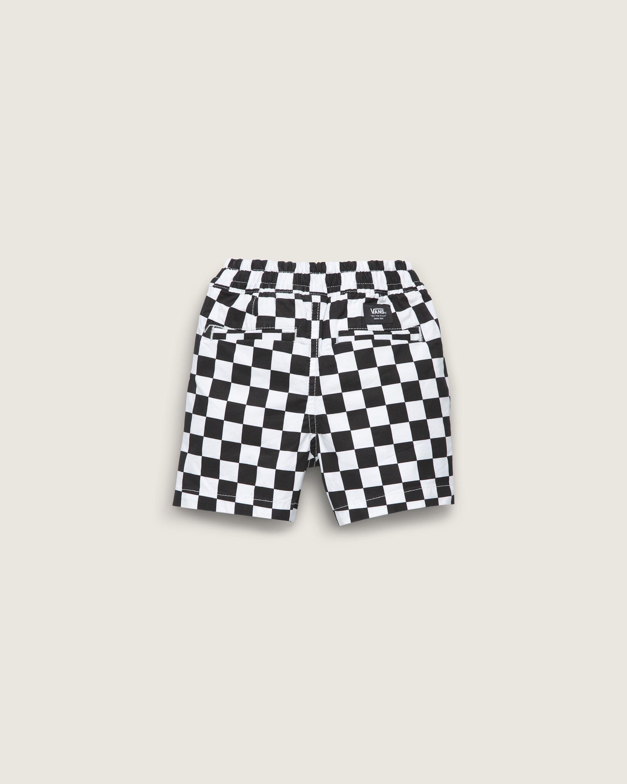 Kids Little Kids Range Elastic Checkerboard Shorts VANS Black  White ALT1