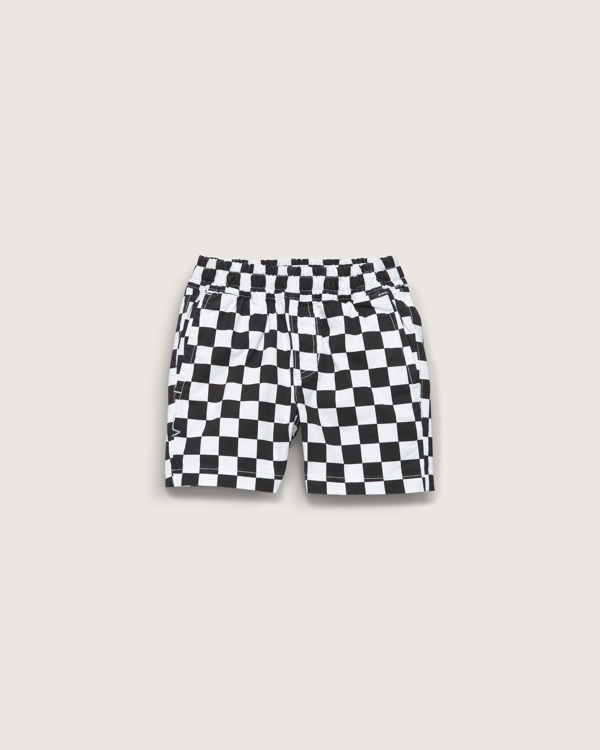 Little Kids Range Elastic Checkerboard Shorts VANS Black  White HERO