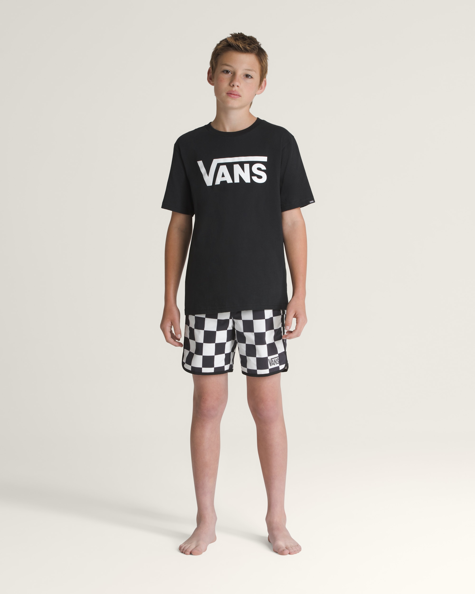 Kids Everride Scalloped Boardshorts VANS Black  White ALT1