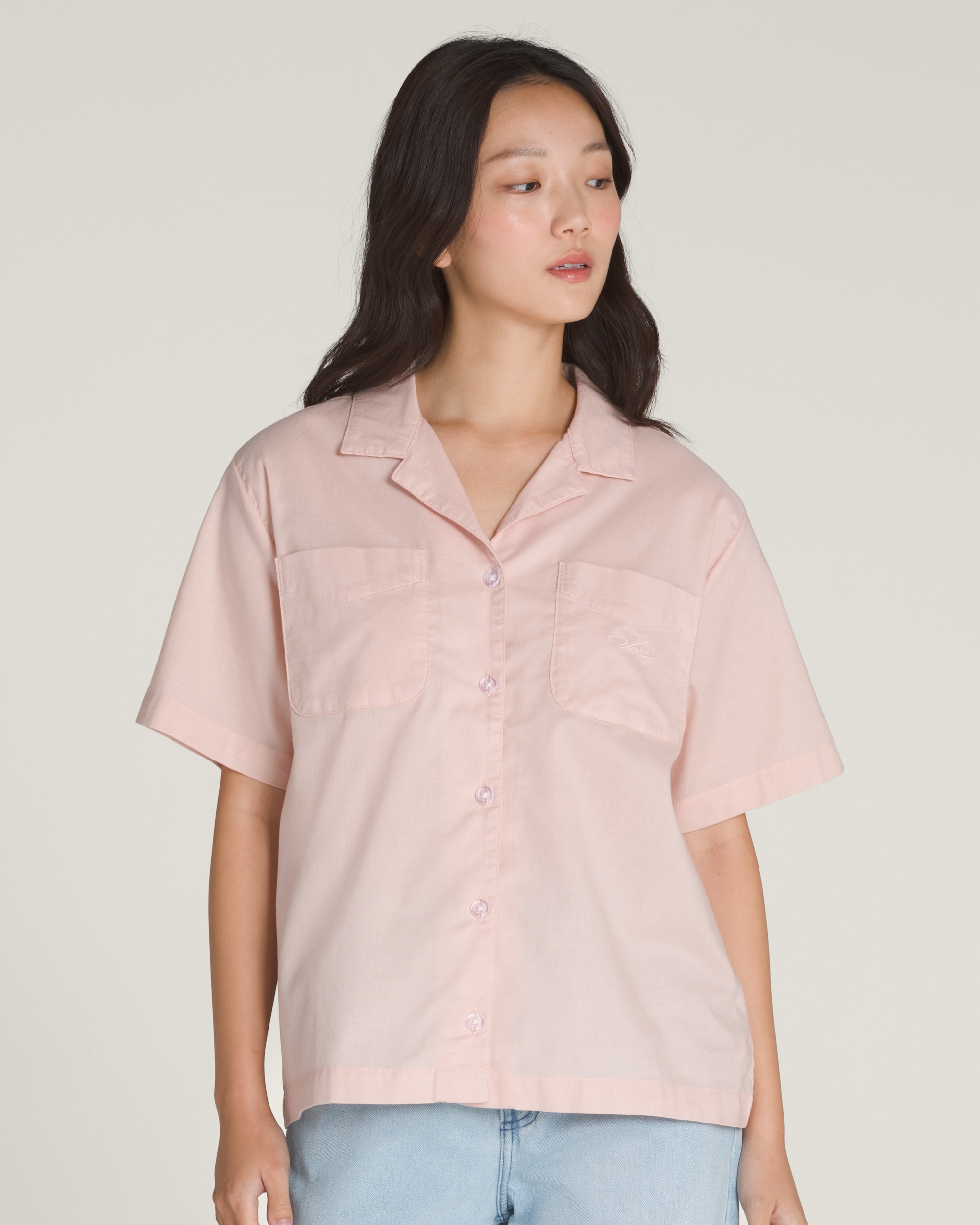 Cassidy Camp Shirt VANS Sepia Rose Pink HERO