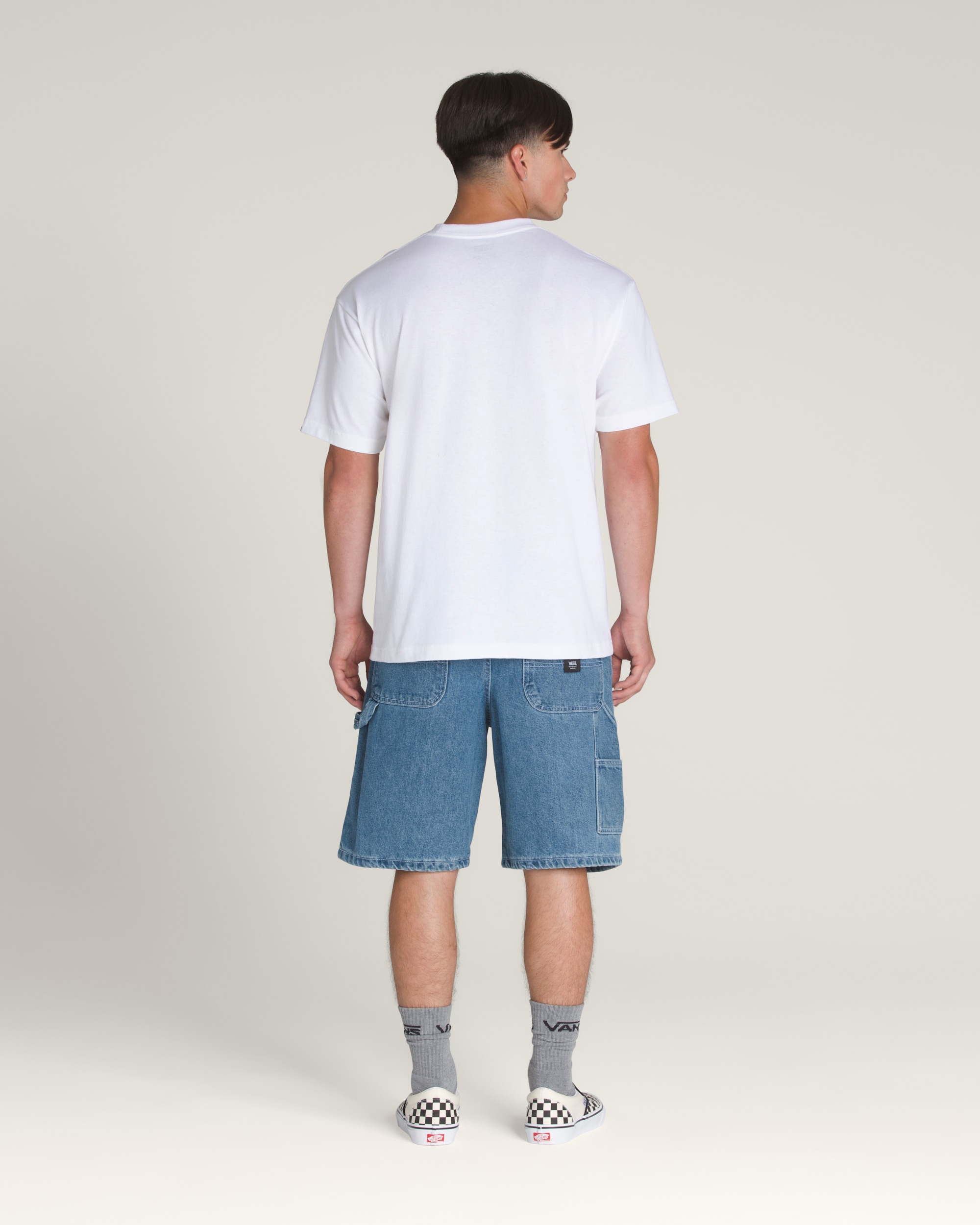 Drill Chore Loose Denim Shorts VANS Stone Wash Blue ALT2