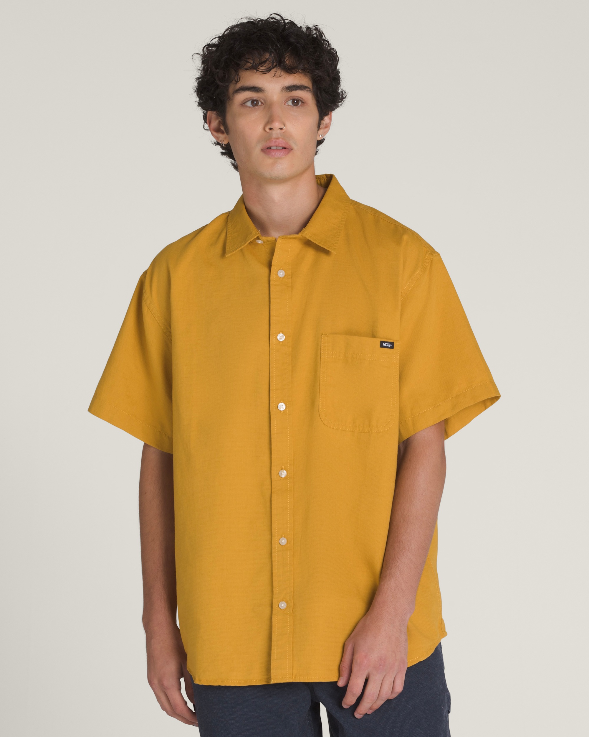 Lawson Solid Woven Shirt VANS Harvest Gold Yellow HERO