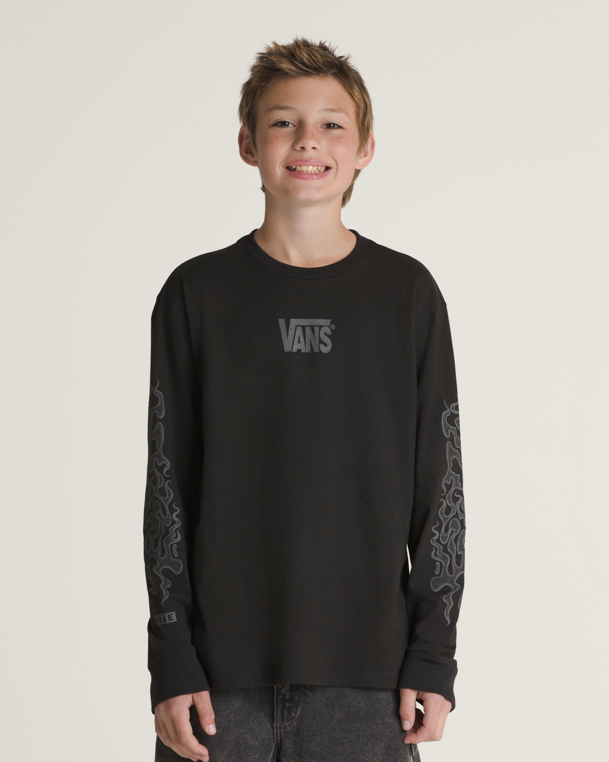 Kids Wave Dunes Long Sleeve TShirt VANS Black HERO