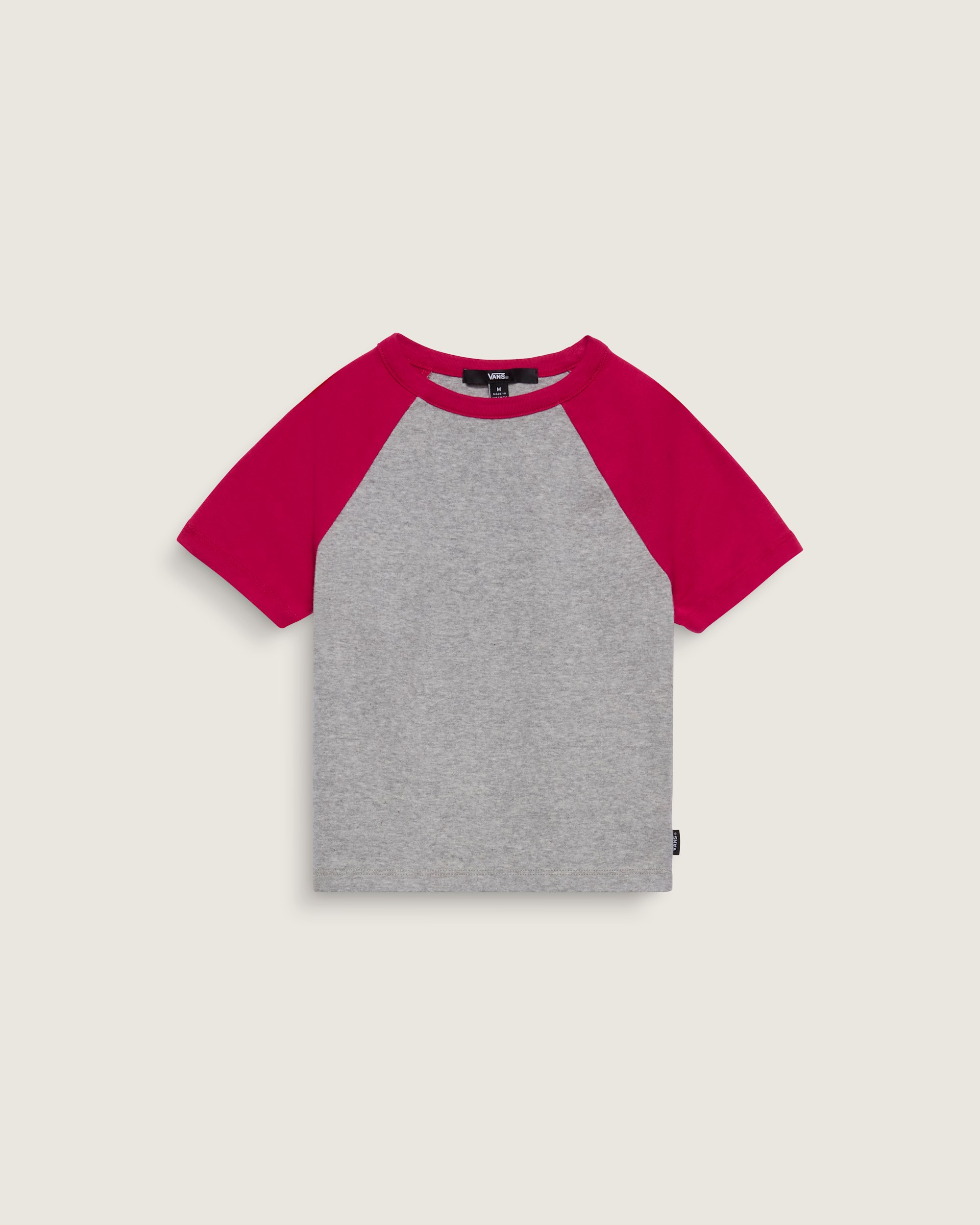 Kids Clare Raglan TShirt VANS Heather Grey  Red HERO