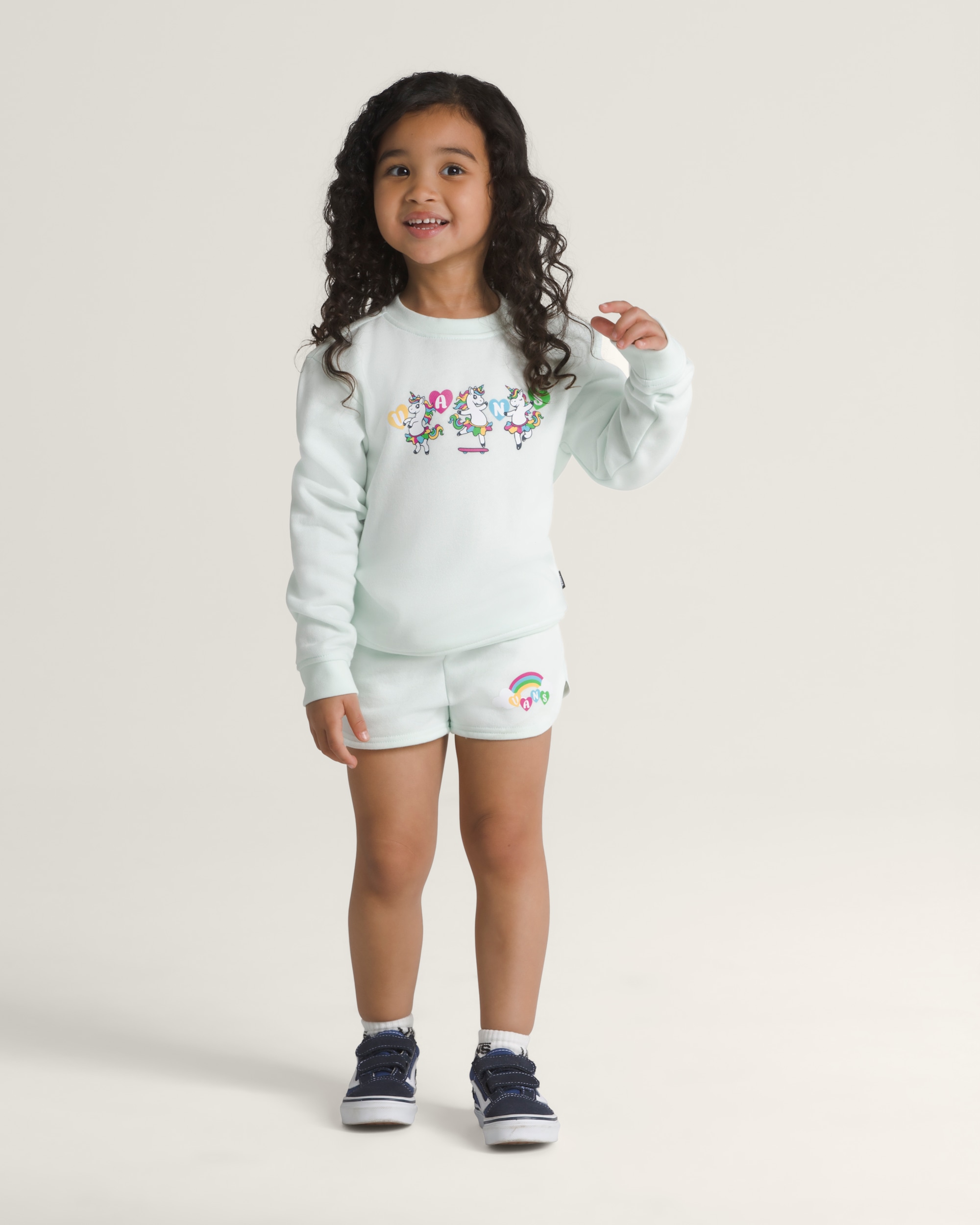 Little Kids Chasse Crew Sweatshirt VANS Mint Green ALT1