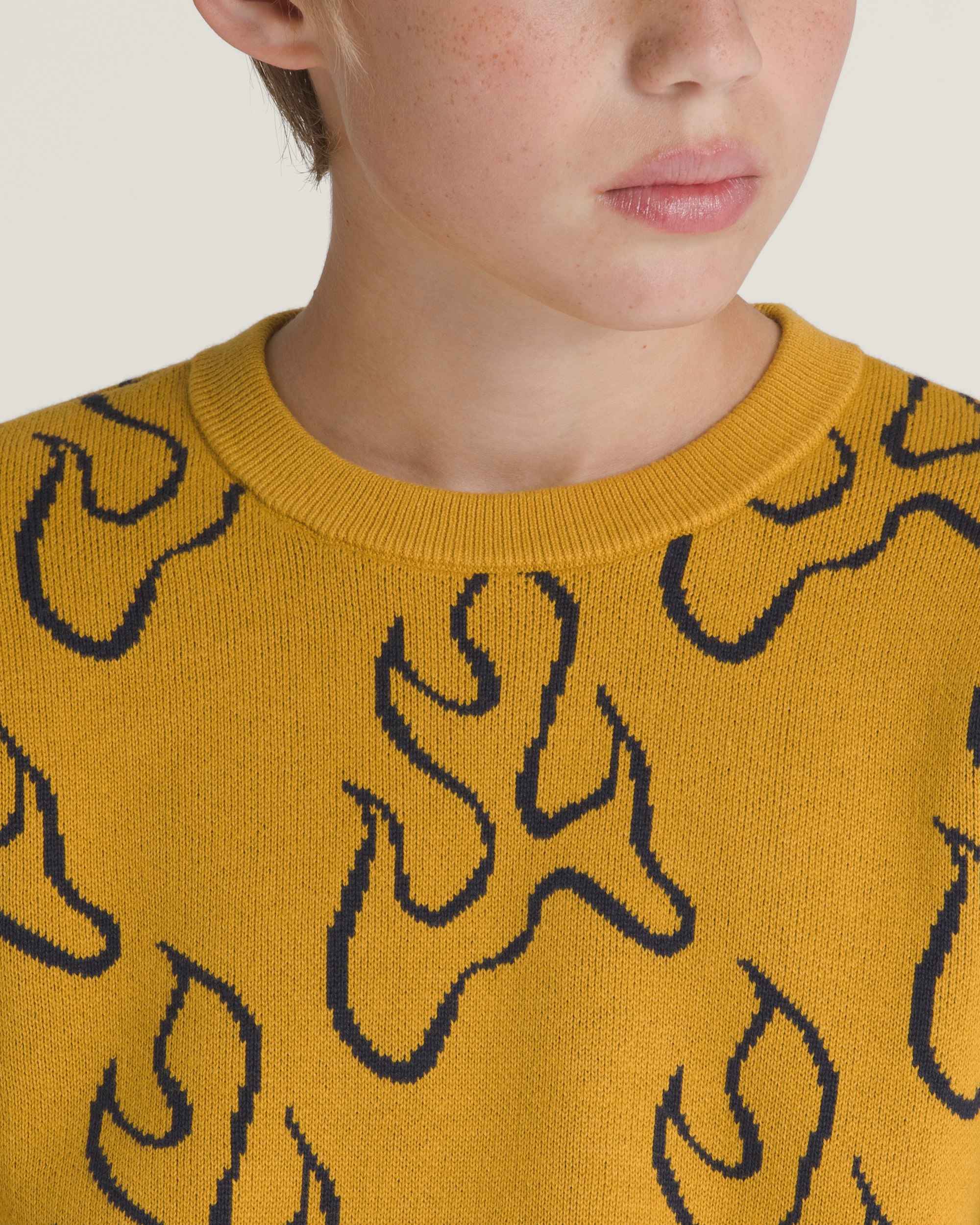 Kids Blaze Crew Sweater VANS Harvest Gold Yellow ALT3