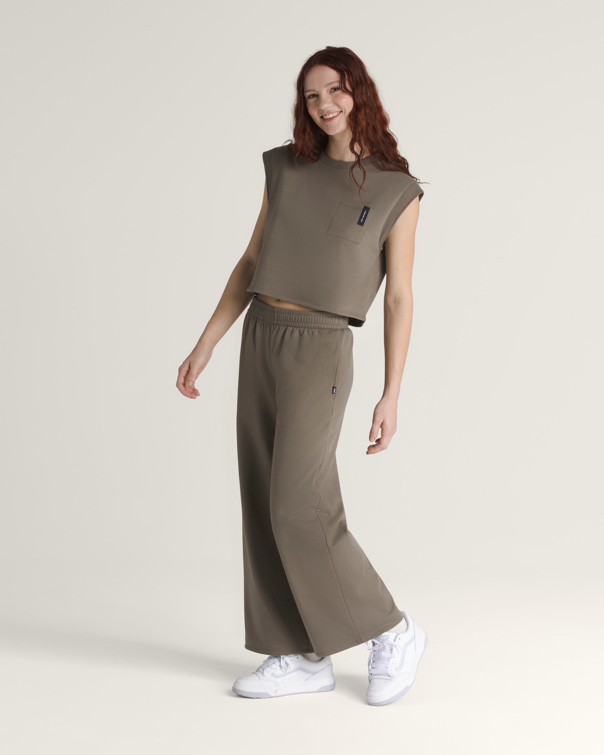 Bryn Wide Leg Pants VANS Bungee Cord Brown ALT1