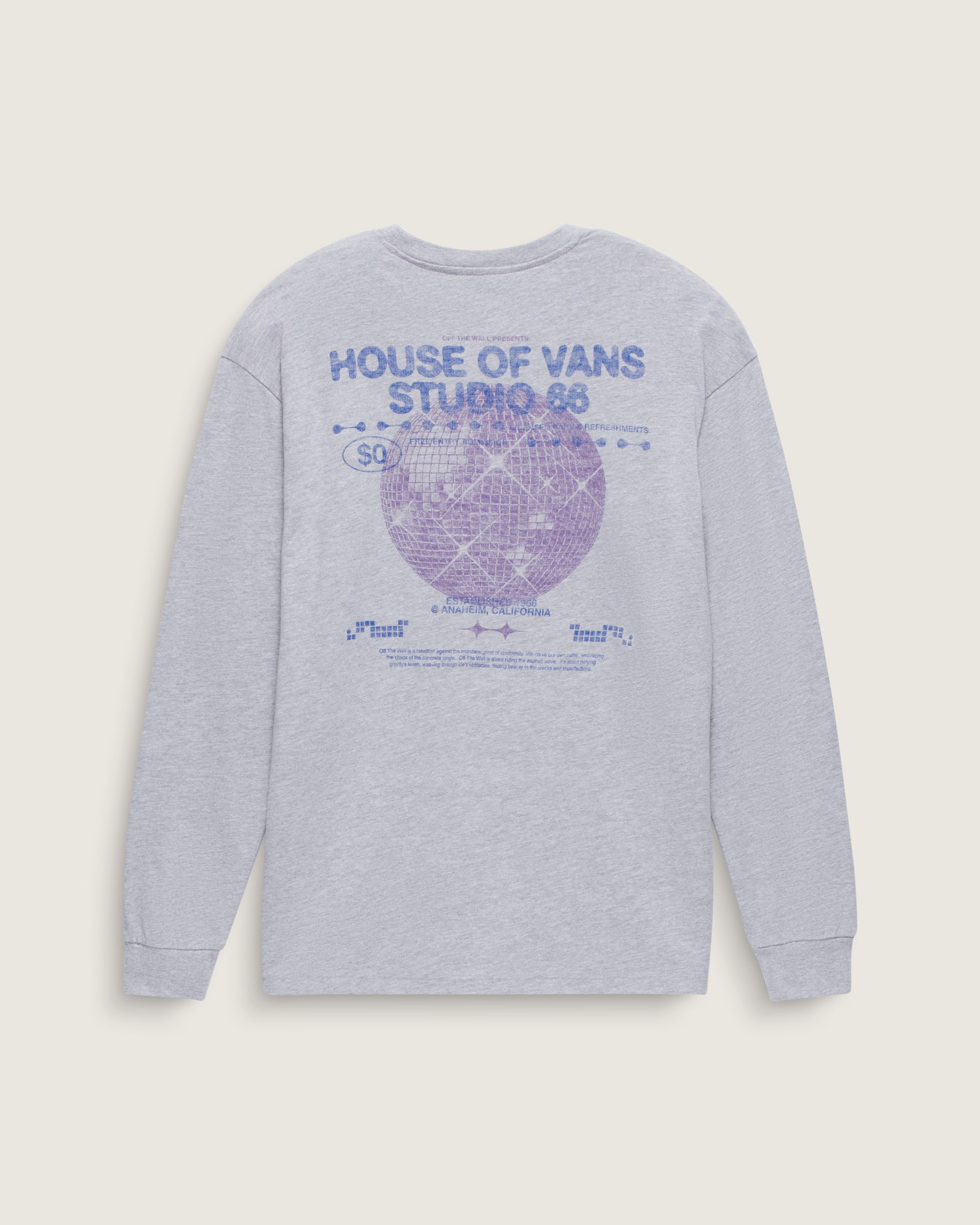 Disco Nights Long Sleeve TShirt VANS Heather Grey ALT4