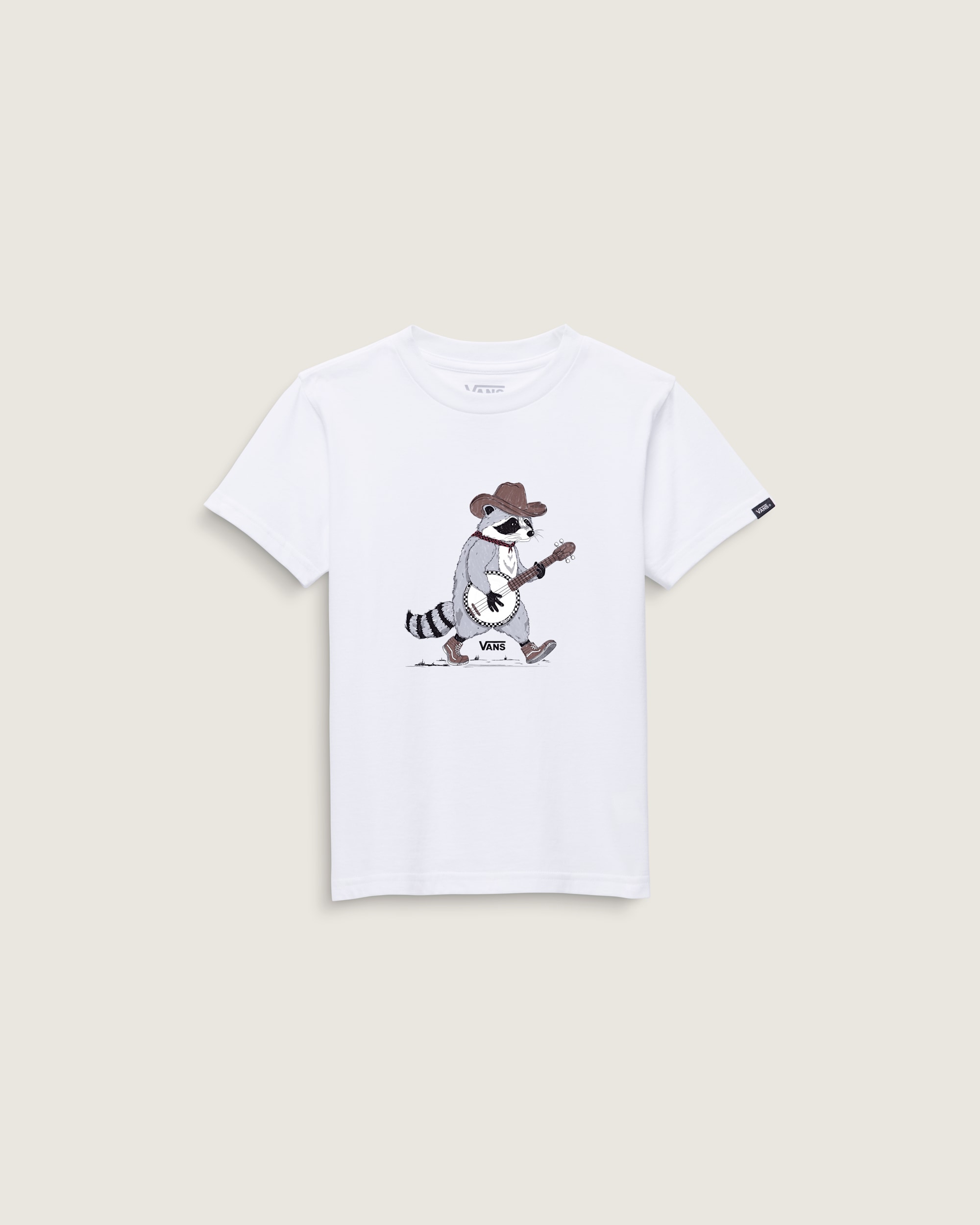 Little Kids Raccoon Banjo TShirt VANS White ALT2
