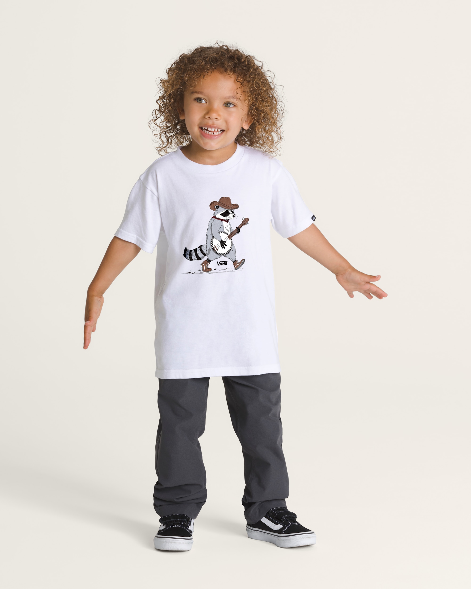 Little Kids Raccoon Banjo TShirt VANS White HERO