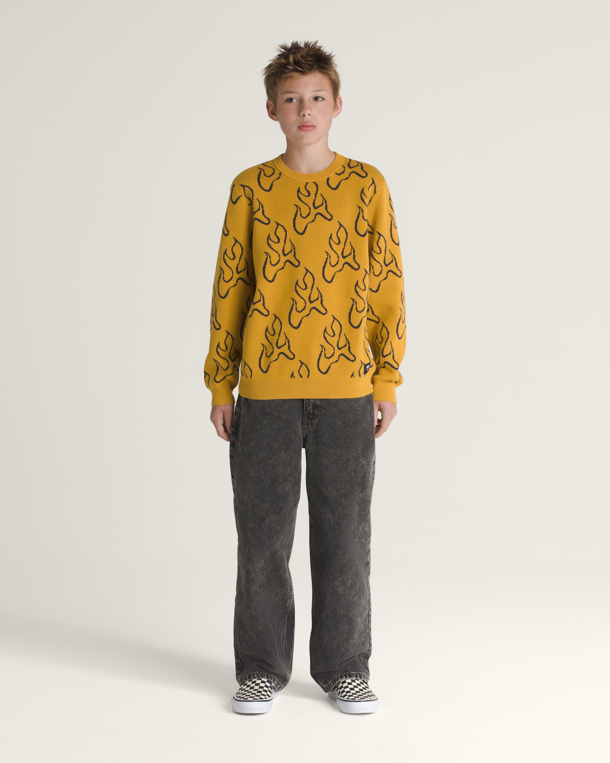 Kids Blaze Crew Sweater VANS Harvest Gold Yellow ALT2