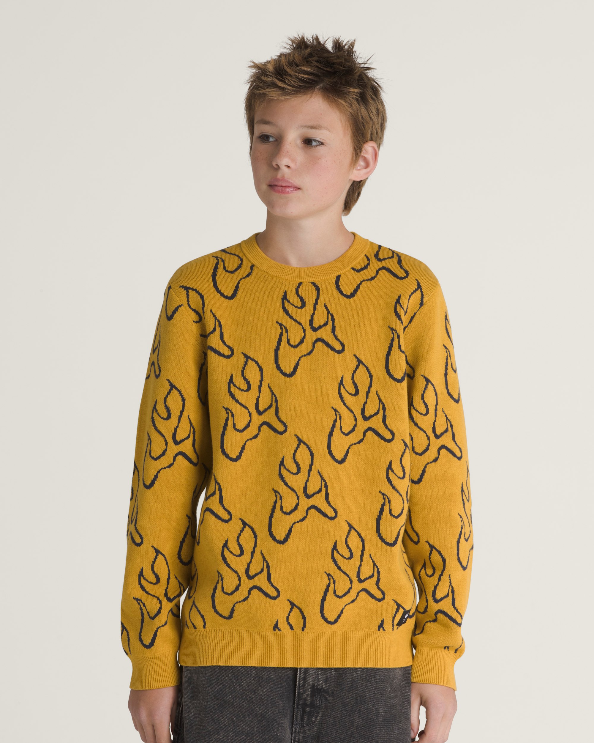 Kids Blaze Crew Sweater VANS Harvest Gold Yellow HERO