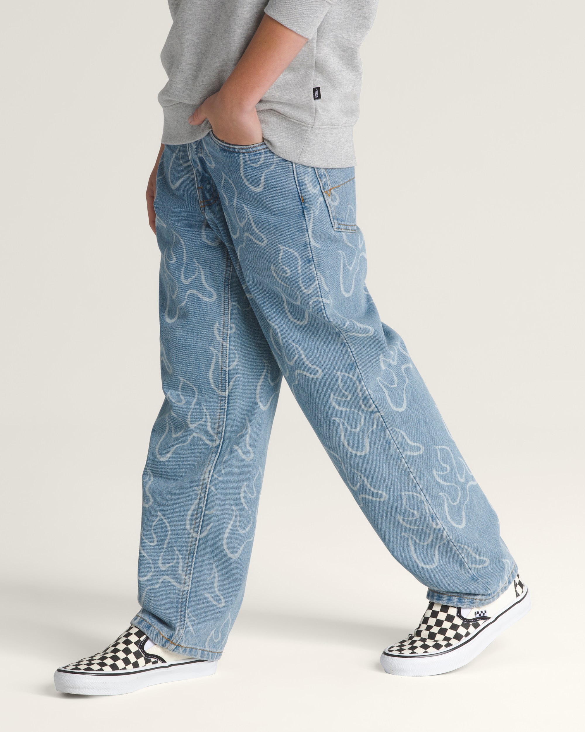 Kids Check5 Blaze Loose Pants VANS Stonewash Blue ALT3