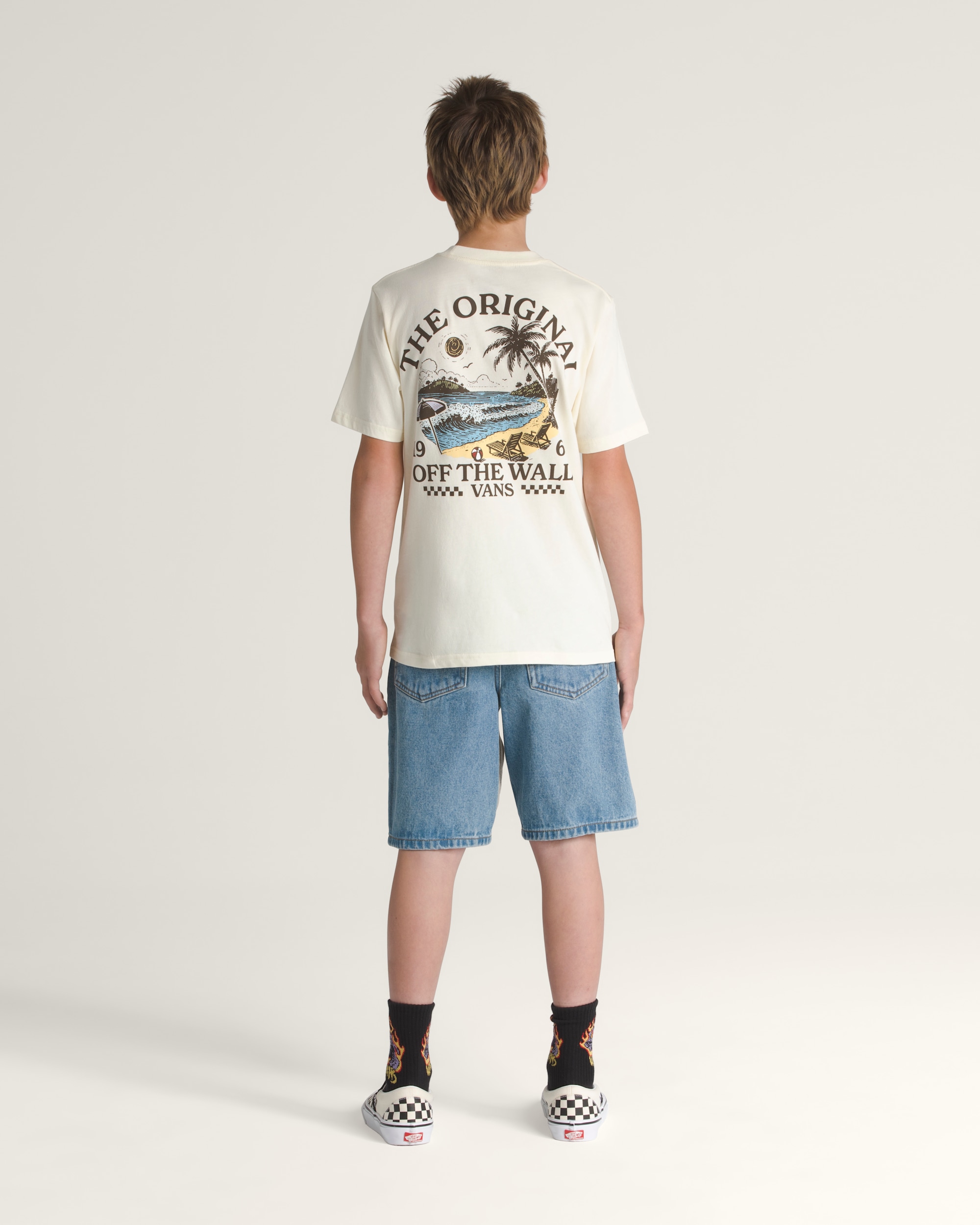 Kids Check5 Baggy Denim Shorts VANS Stonewash Blue ALT2