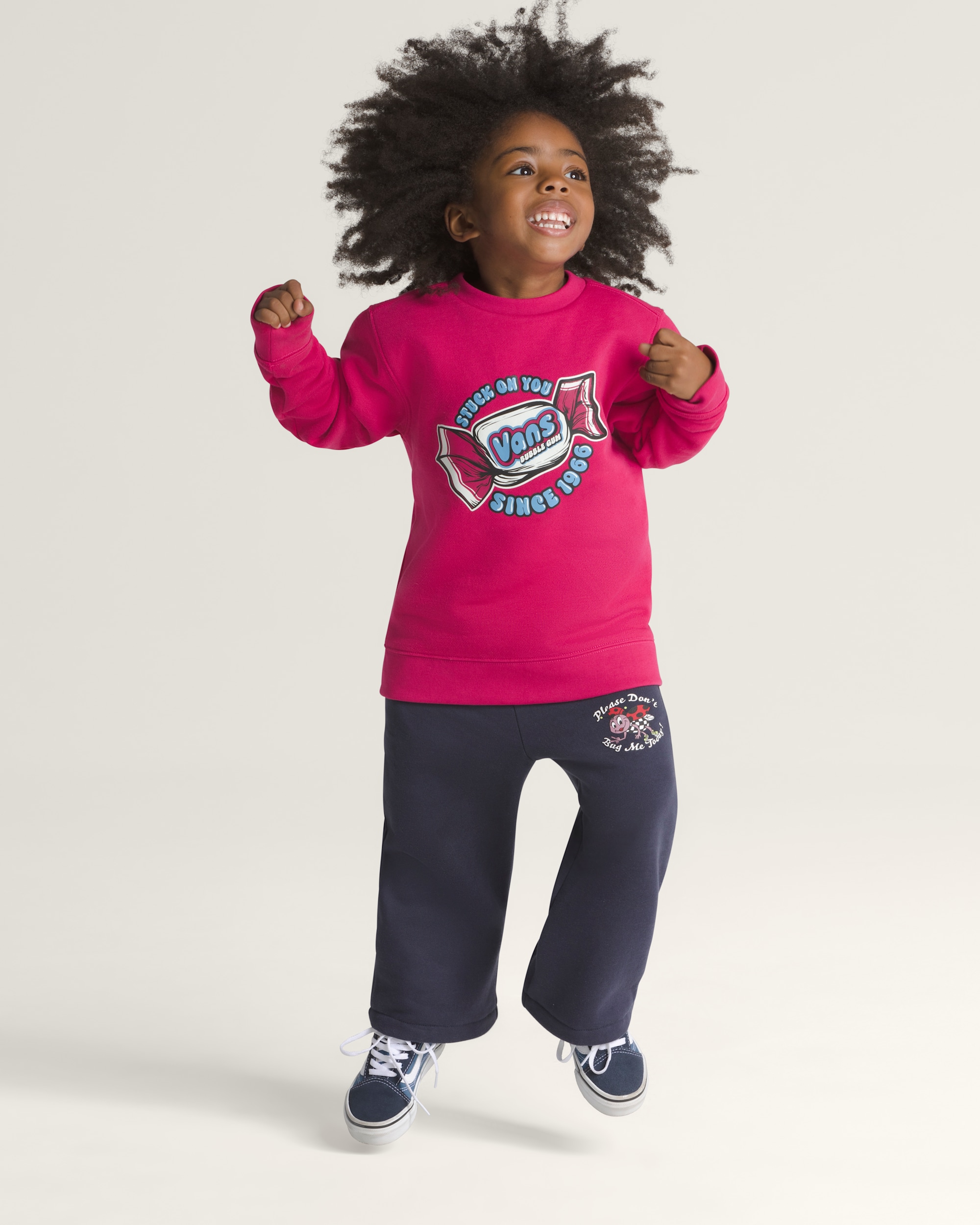 Little Kids Stuck On You Crew Sweatshirt VANS Cherries Jubilee Pink ALT2