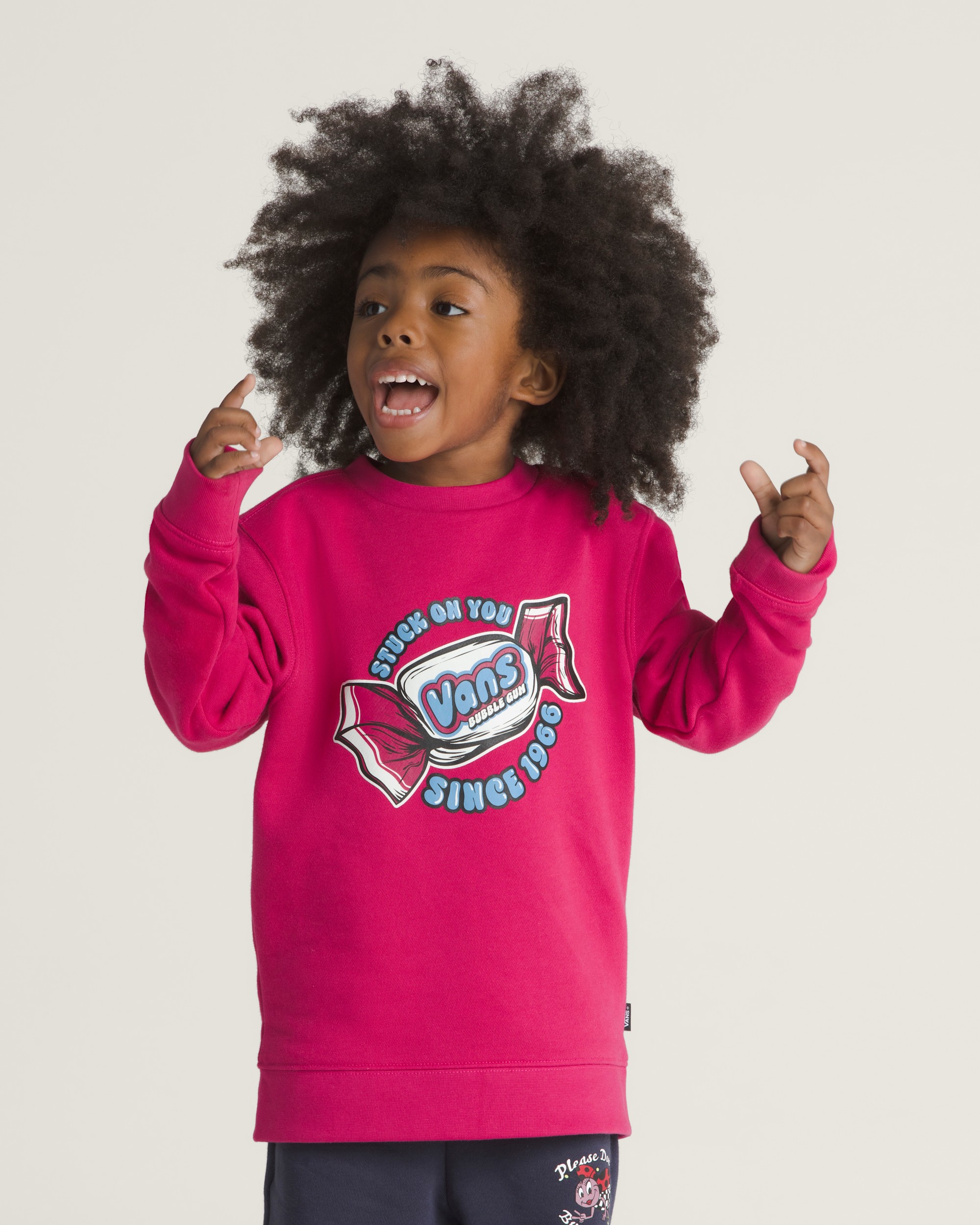 Little Kids Stuck On You Crew Sweatshirt VANS Cherries Jubilee Pink HERO