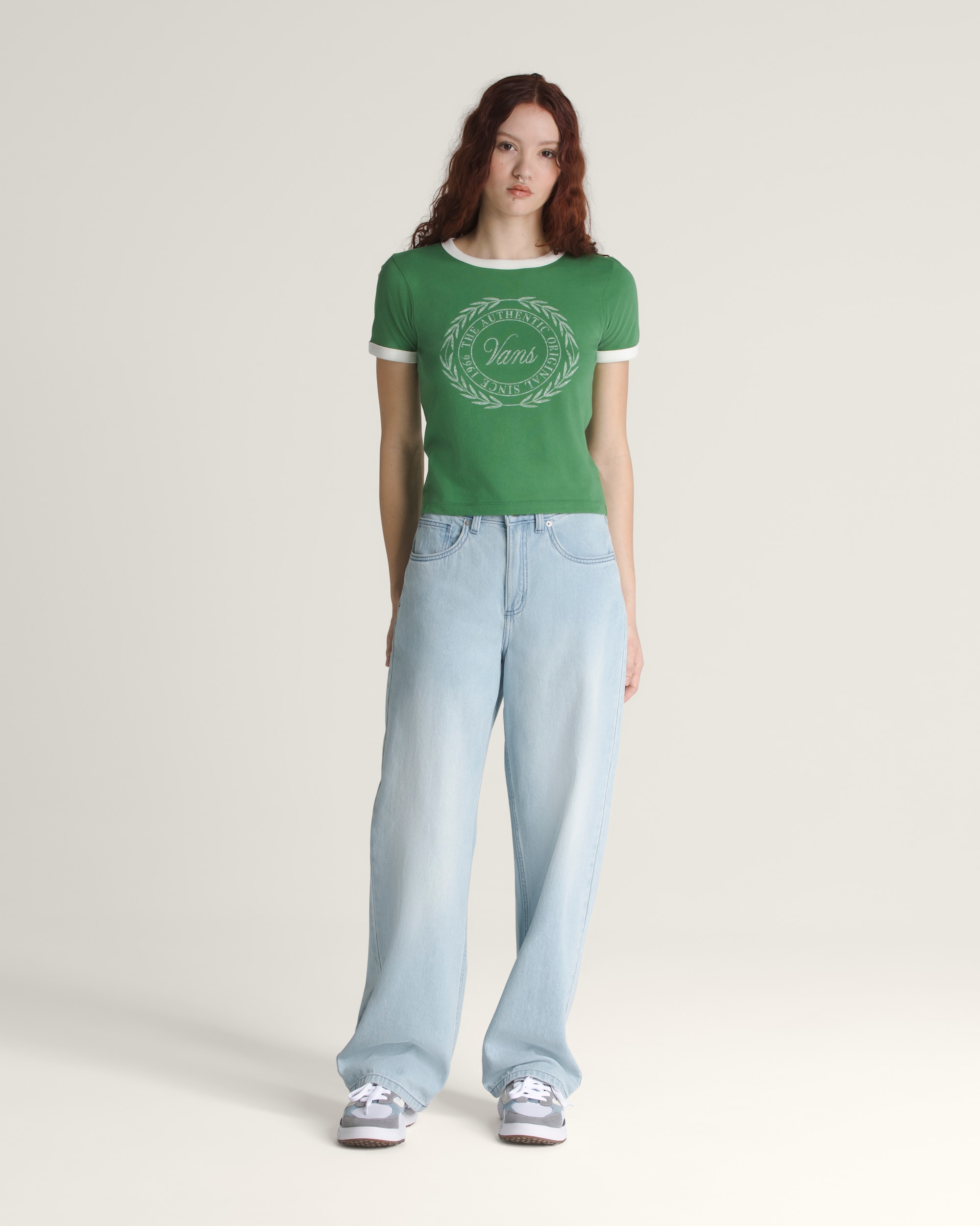 Crest Ringer TShirt VANS Fairway Green ALT1