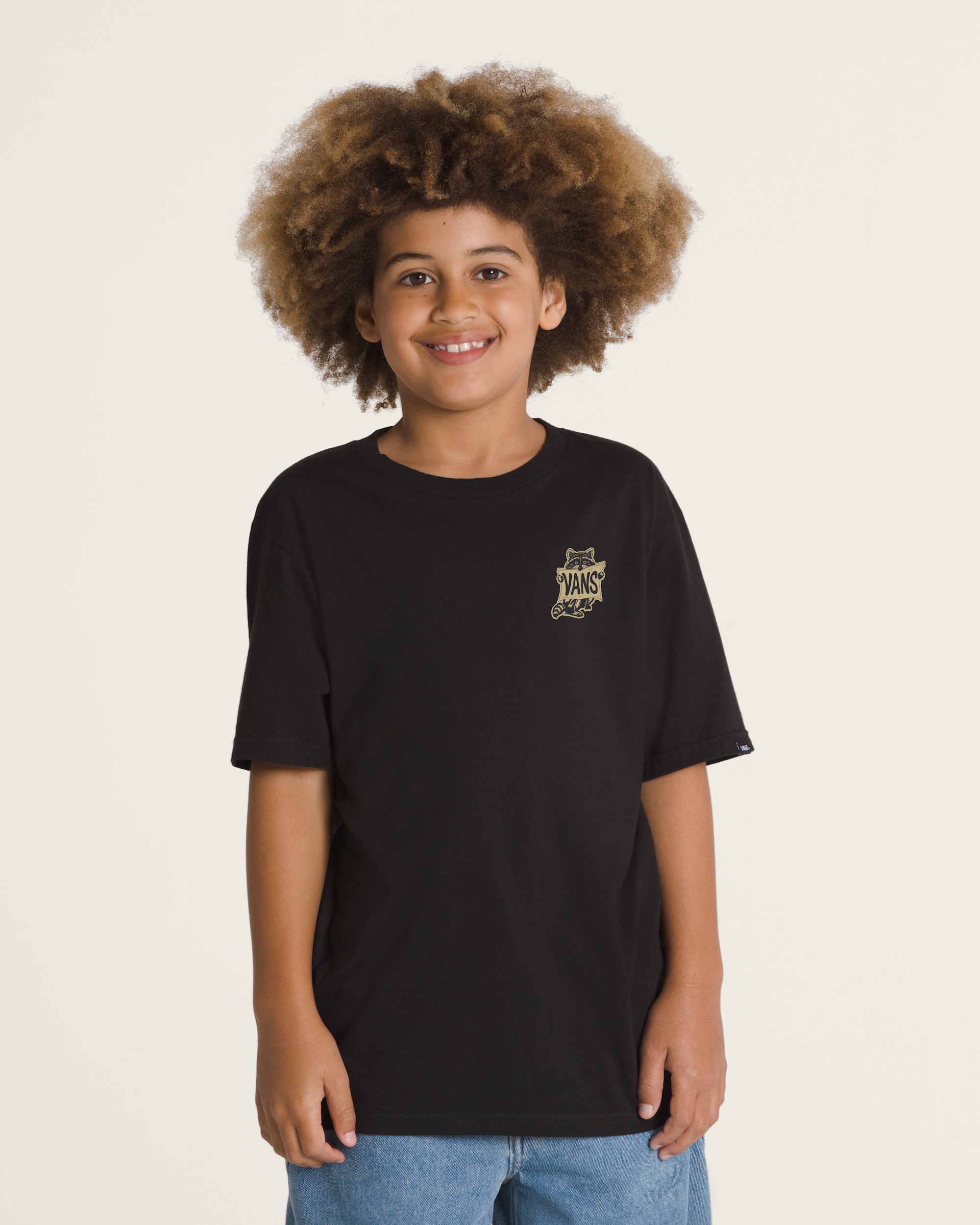 Kids Racoon Sign TShirt VANS Black ALT1