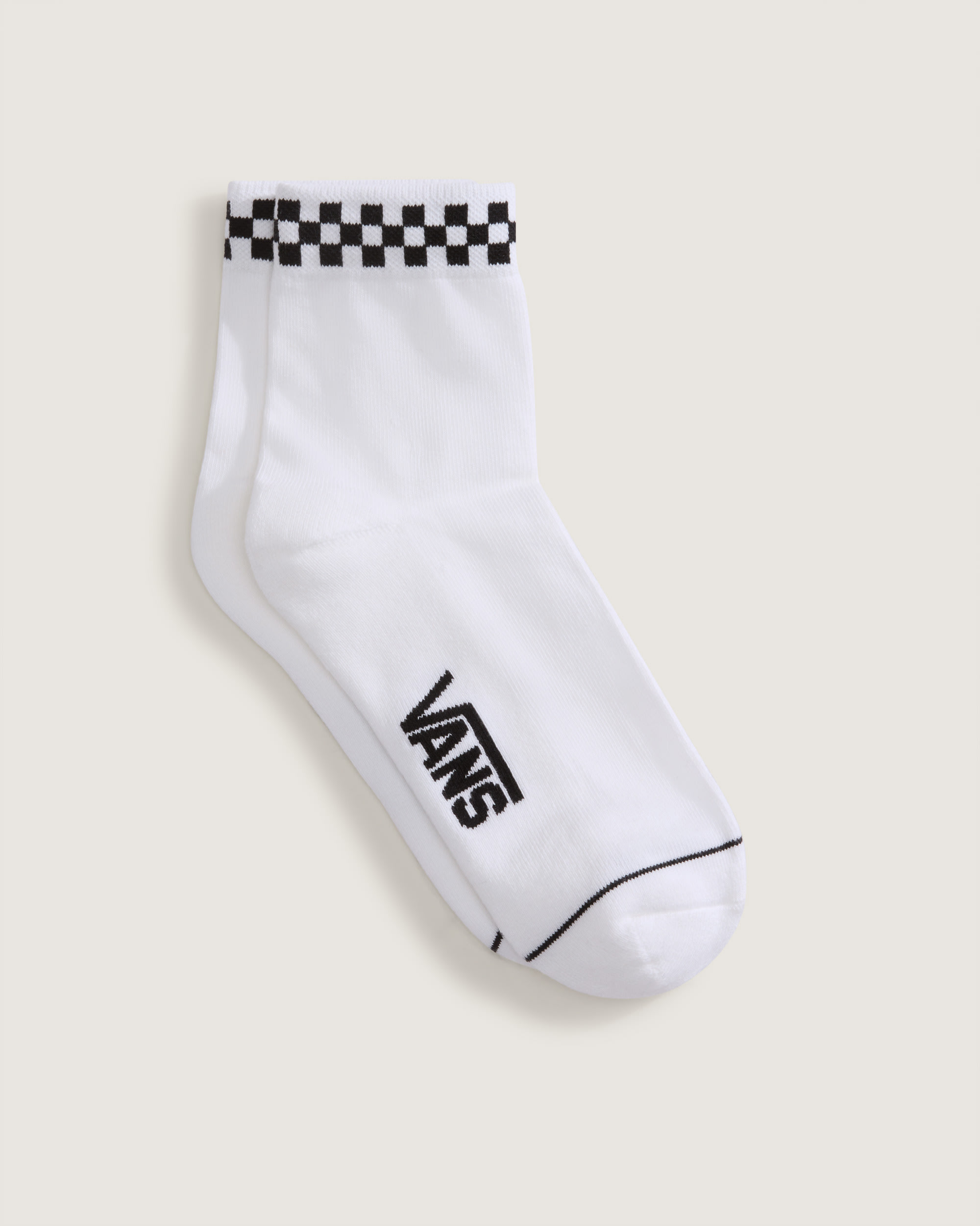 PeekACheck Half Crew Socks VANS White  Black ALT1