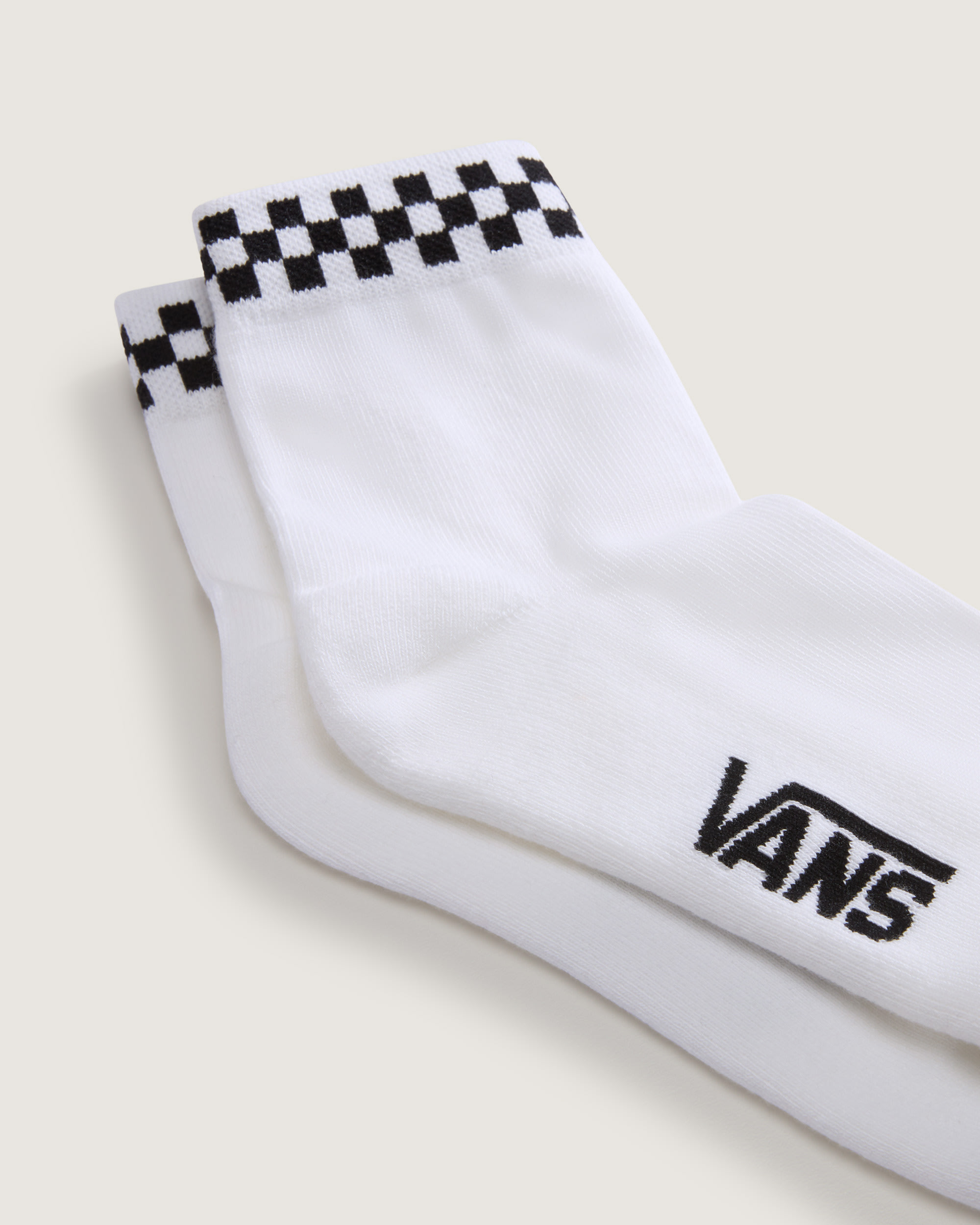 PeekACheck Half Crew Socks VANS White  Black ALT2