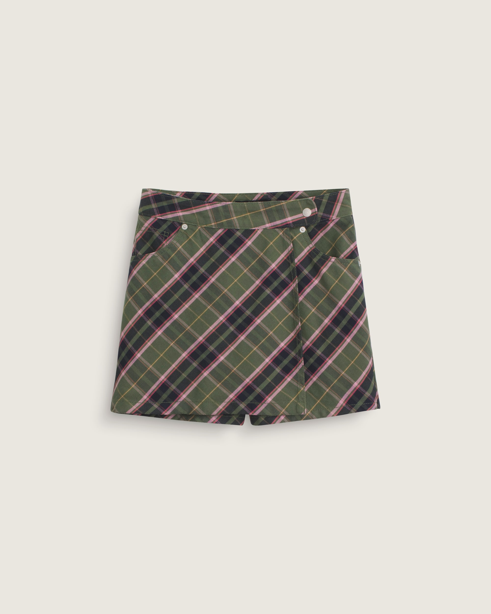 Sirelle Wrap Mini Skort VANS Pine Forest Green  Dawn Pink HERO