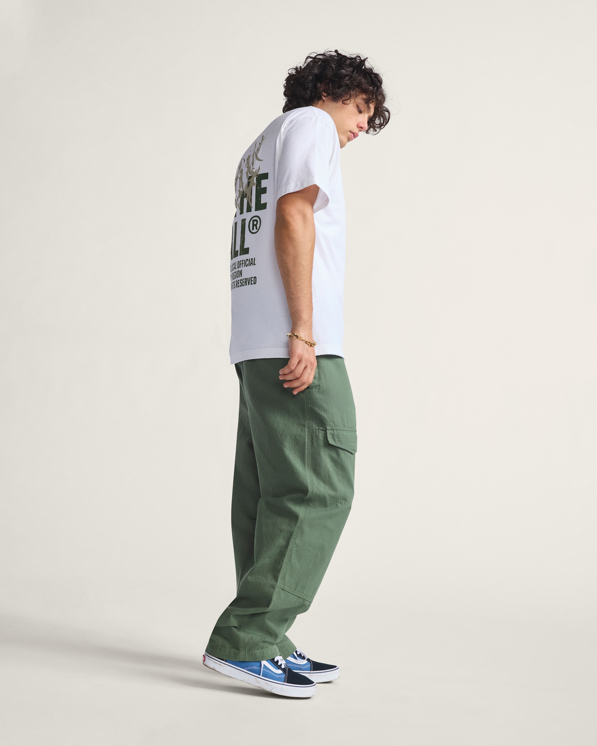 Skate Loose Cargo Pants by Atiba Jefferson VANS Atiba Pine Forest Green ALT4