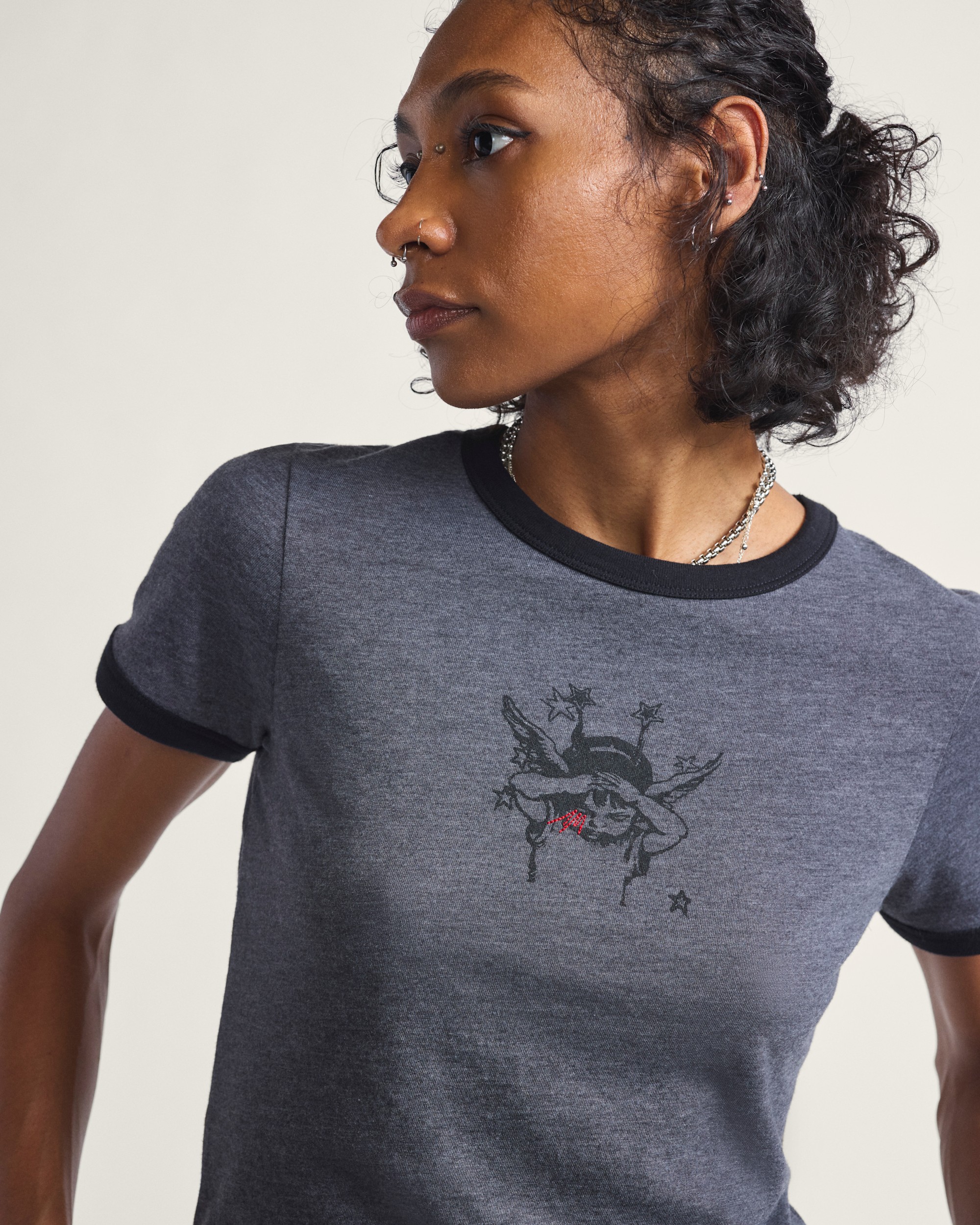 Cruzing Ringer TShirt VANS Asphalt Heather Grey ALT3