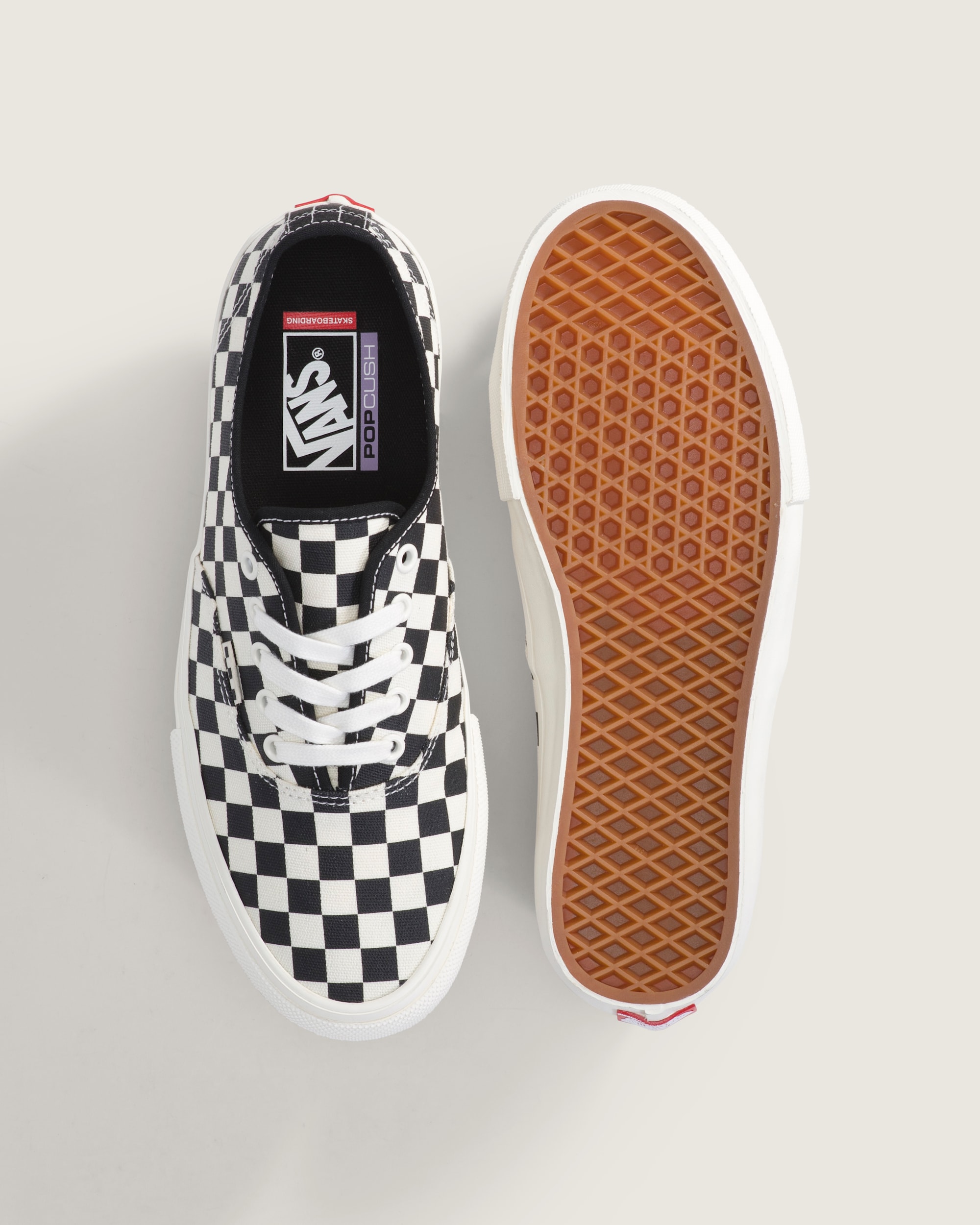 Skate Authentic Checkerboard Shoe VANS Black  Marshmallow White ALT2