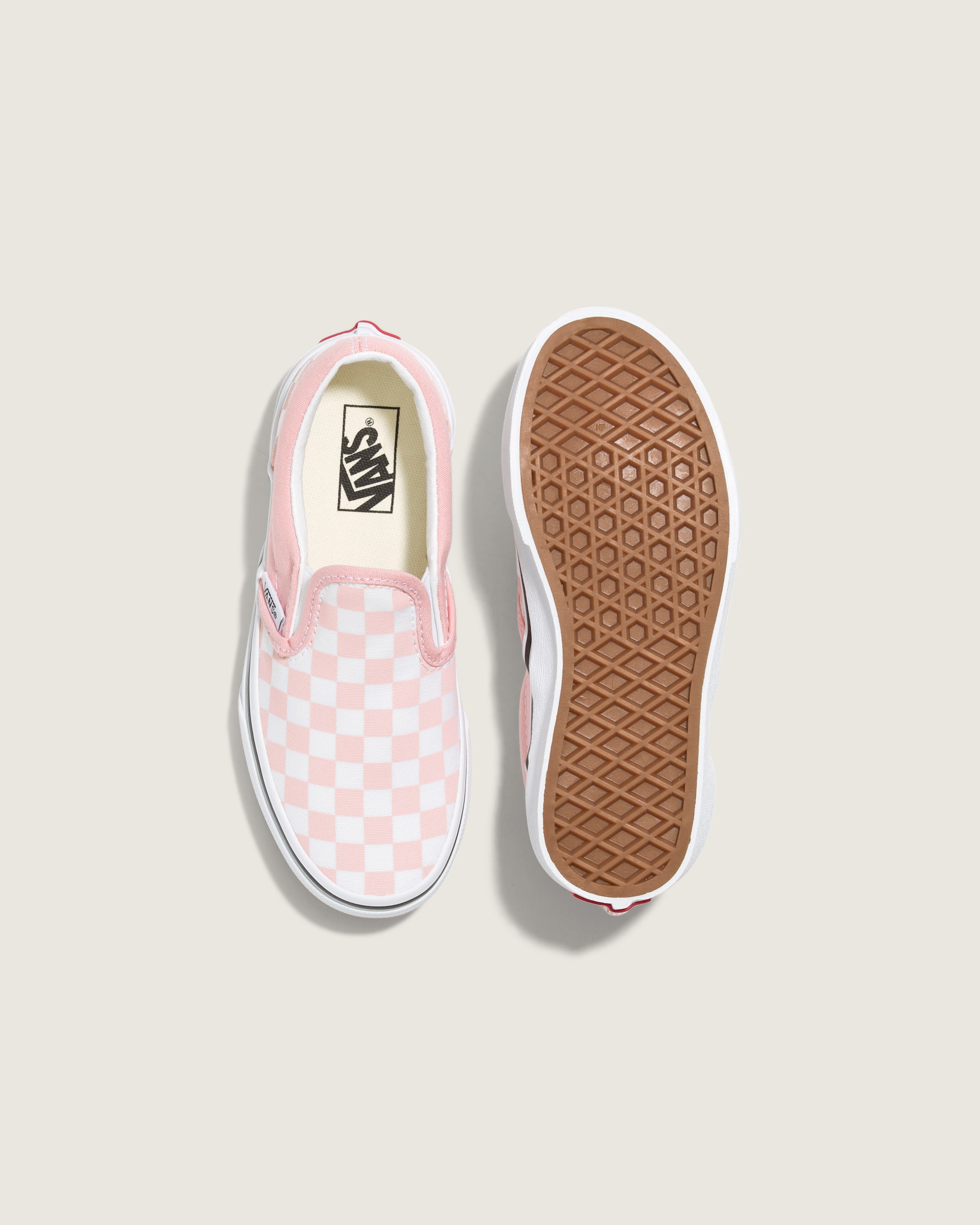 Little Kids Classic SlipOn Checkerboard Shoe VANS Powder Pink  True White ALT2