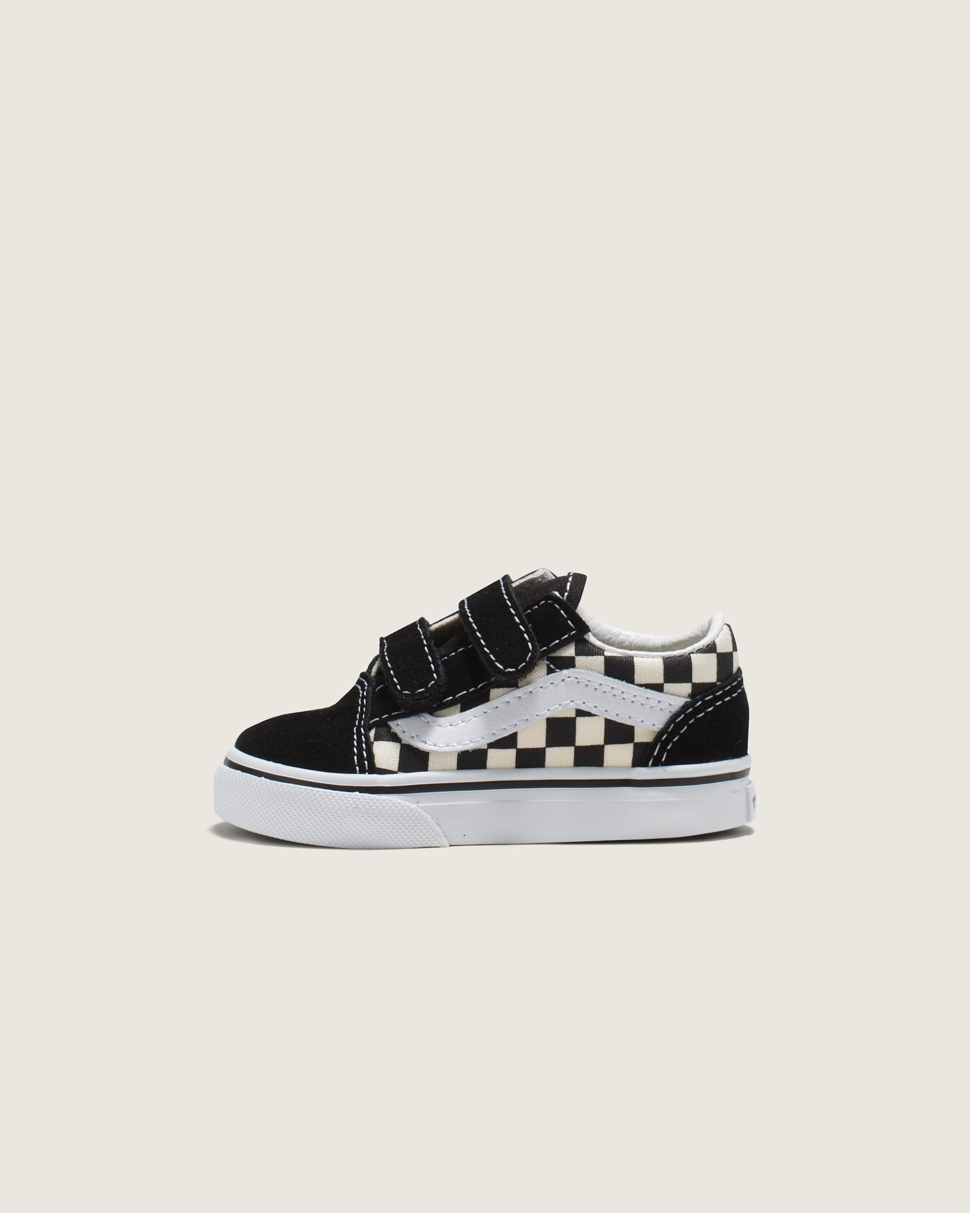 Toddler Old Skool V Checkerboard Shoe VANS Checkerboard Black  White HERO