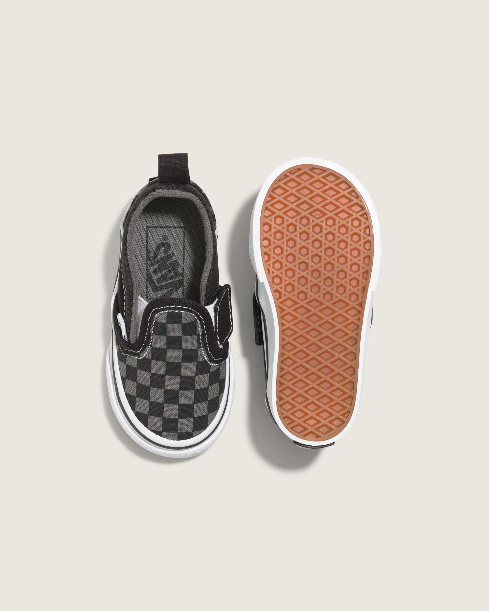 Toddler Classic SlipOn V Checkerboard Shoe VANS Black  Pewter Grey ALT2
