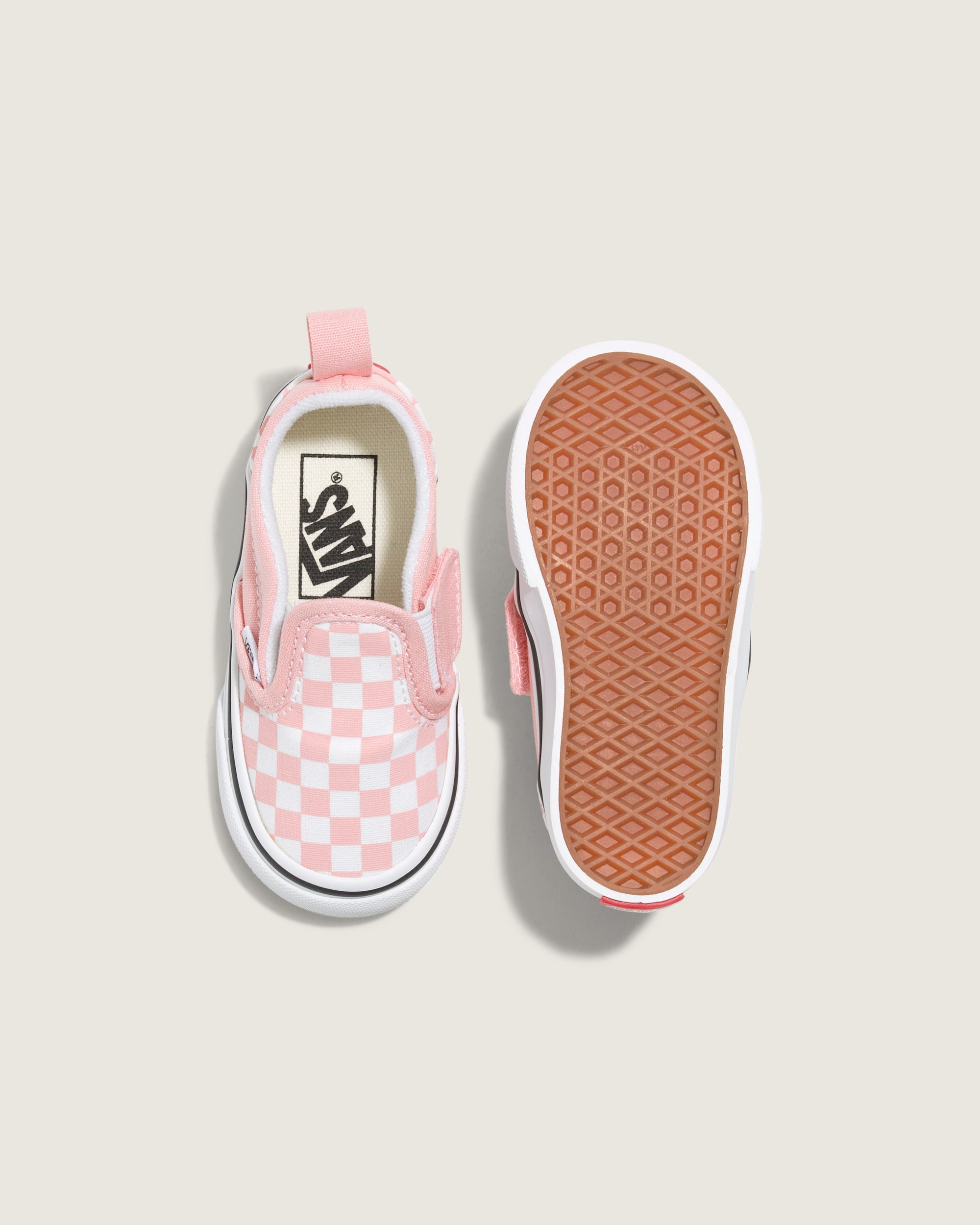 Toddler Classic SlipOn V Checkerboard Shoe VANS Powder Pink  True White ALT2