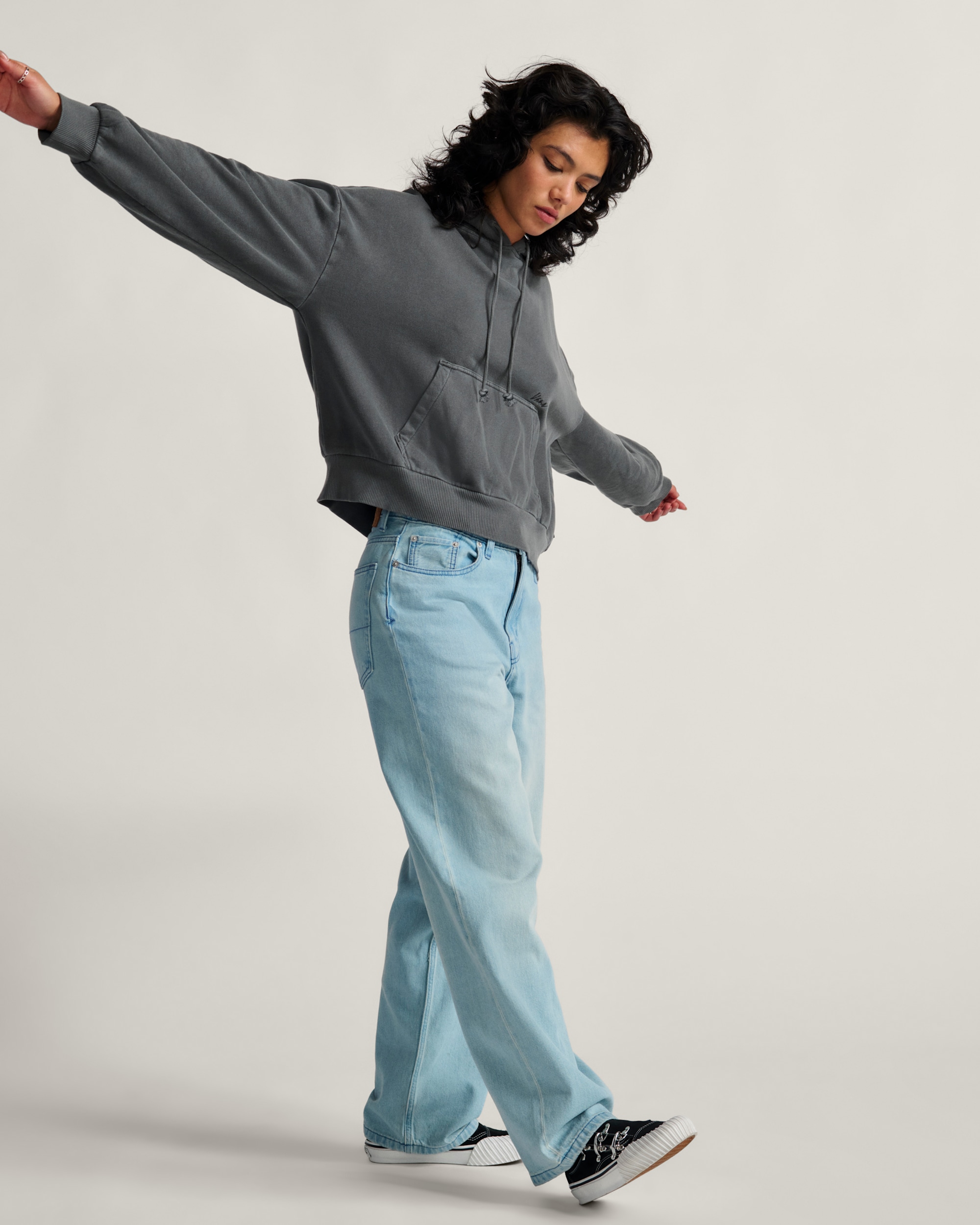 Cinched Check5 Baggy Pants VANS Light Stonewash Blue ALT4