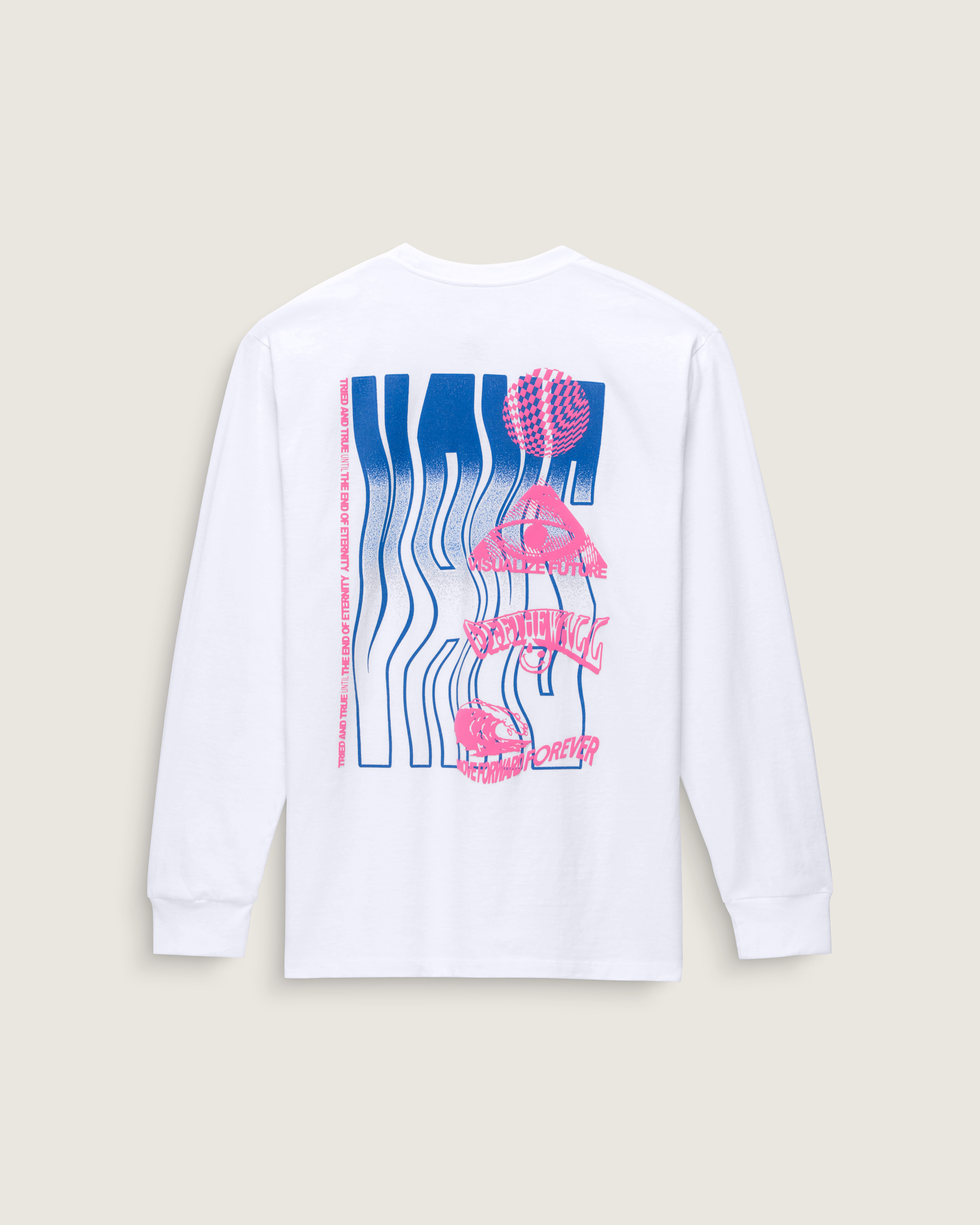 Digital Wavy Vans Long Sleeve TShirt VANS White ALT1